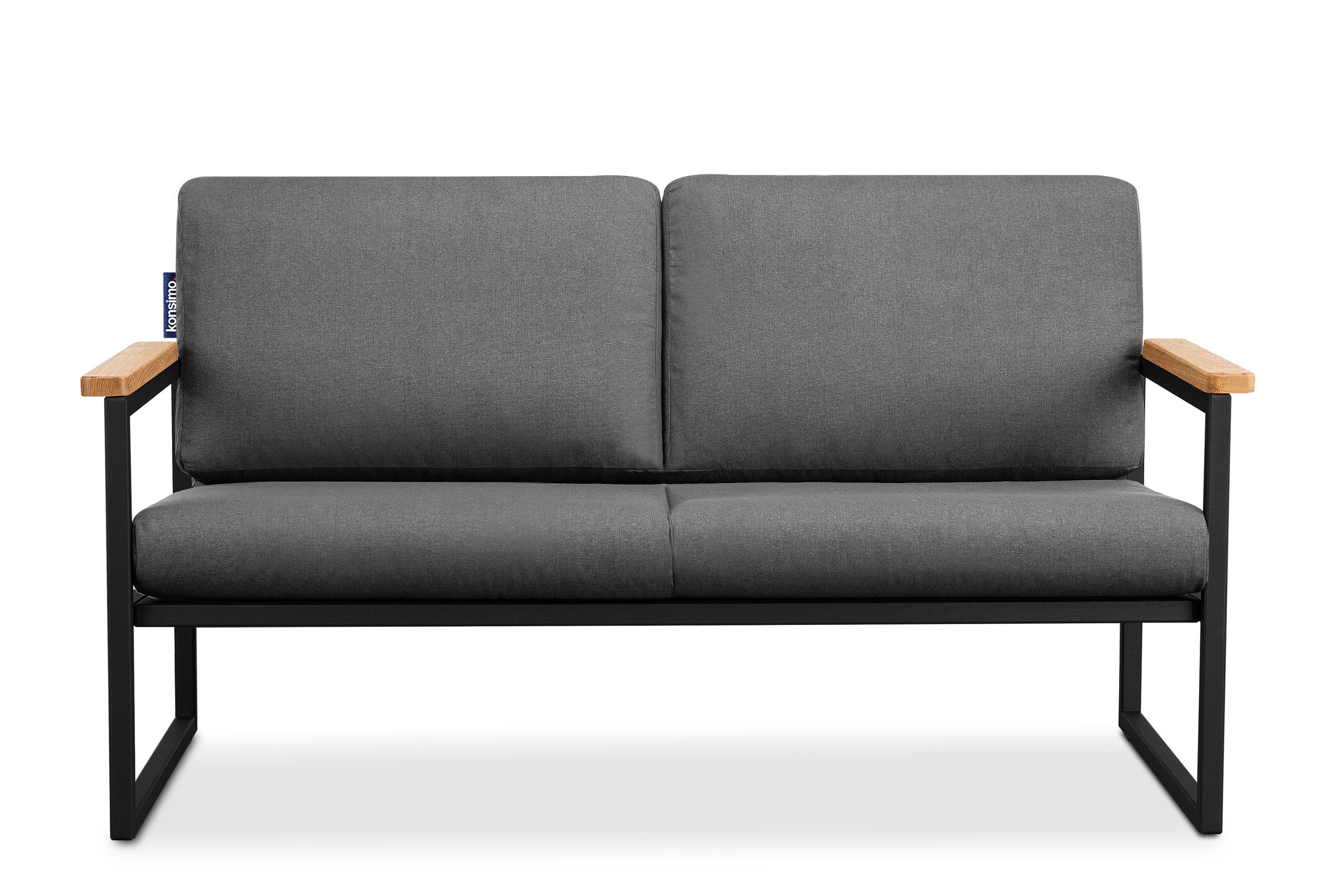KONSIMO® Loungesofa TRIBO Gartensofa 2-Sitzer, hergestellt in der EU, 1x Gartensofa, Maße: 130x65x60 cm, wasser- und schmutzabweisende,pflegeleicht,Handarbeit
