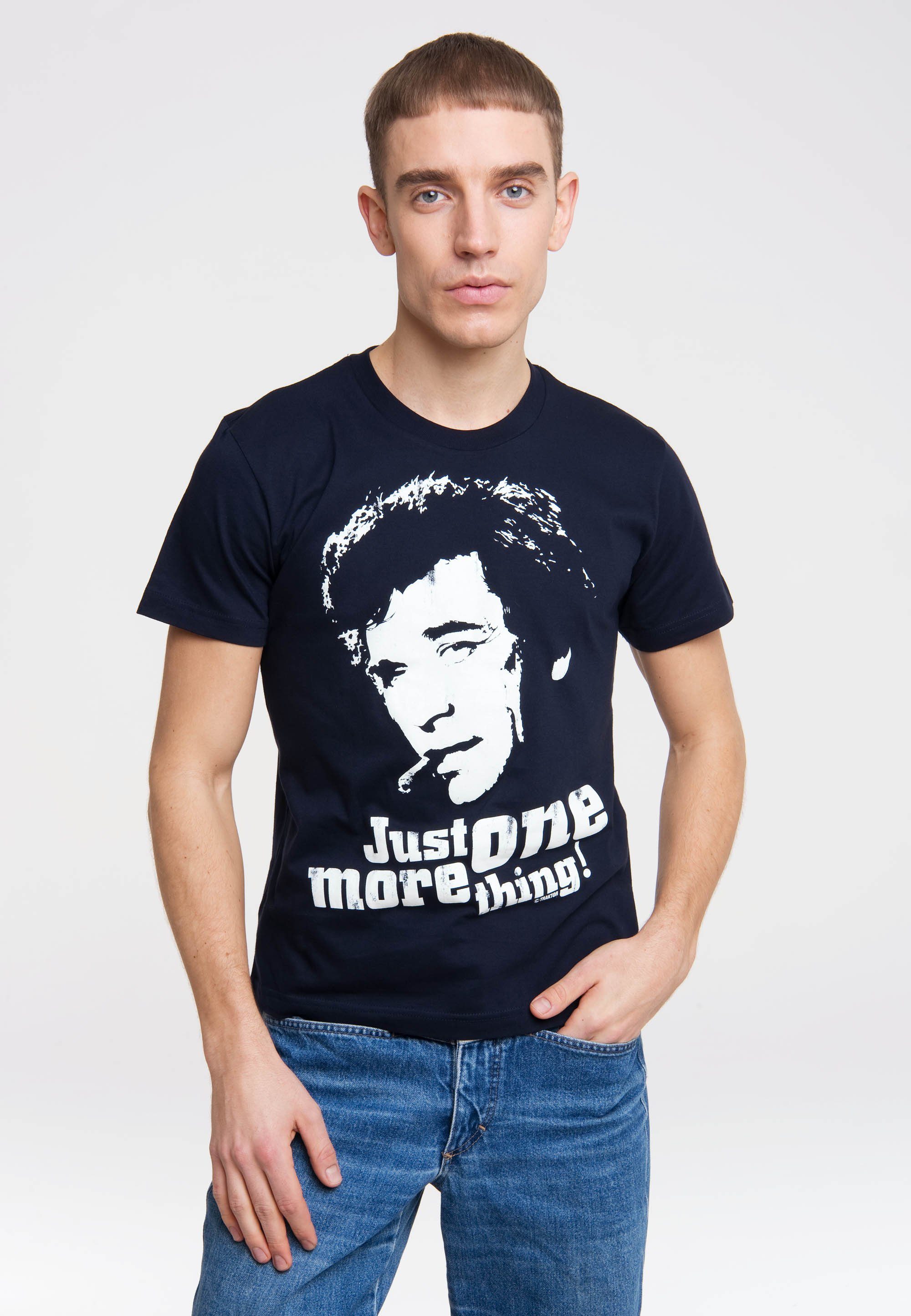 LOGOSHIRT T-Shirt Columbo - Just One More Thing mit coolem Print blau