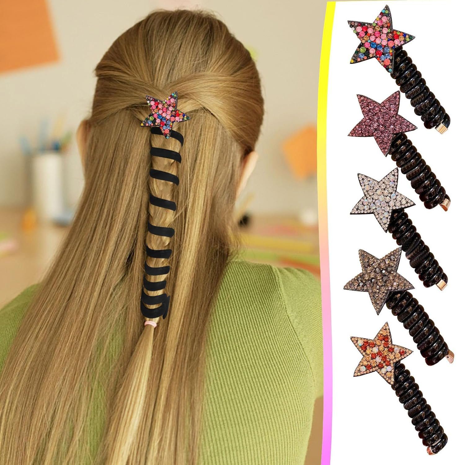 Spiral Haarspange MAGICSHE Haargummi Bunte Telefonkabel-Haarbänder