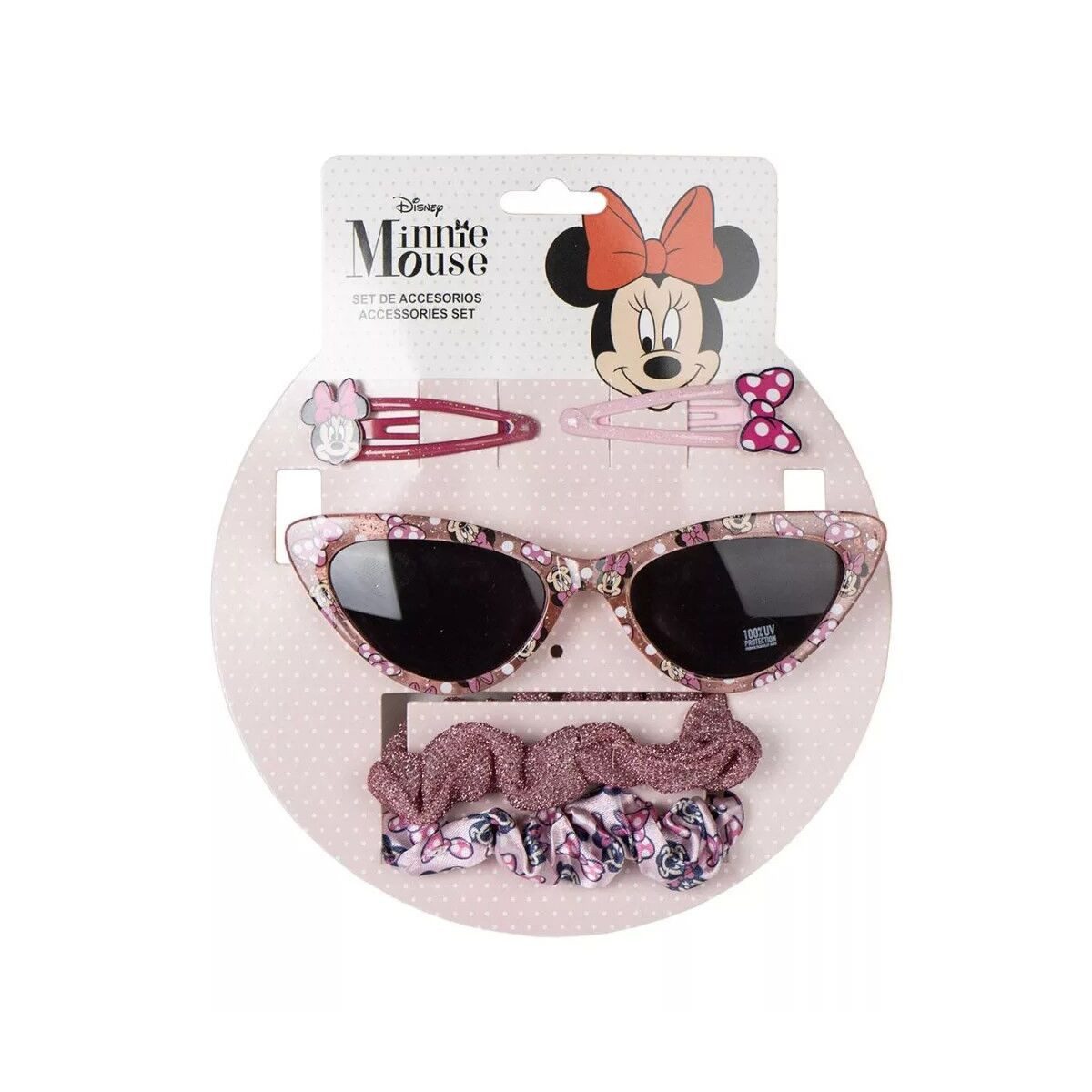 Disney Sonnenbrille Disney Minnie Glittery Sonnenbrillen- und Haarzubehörset