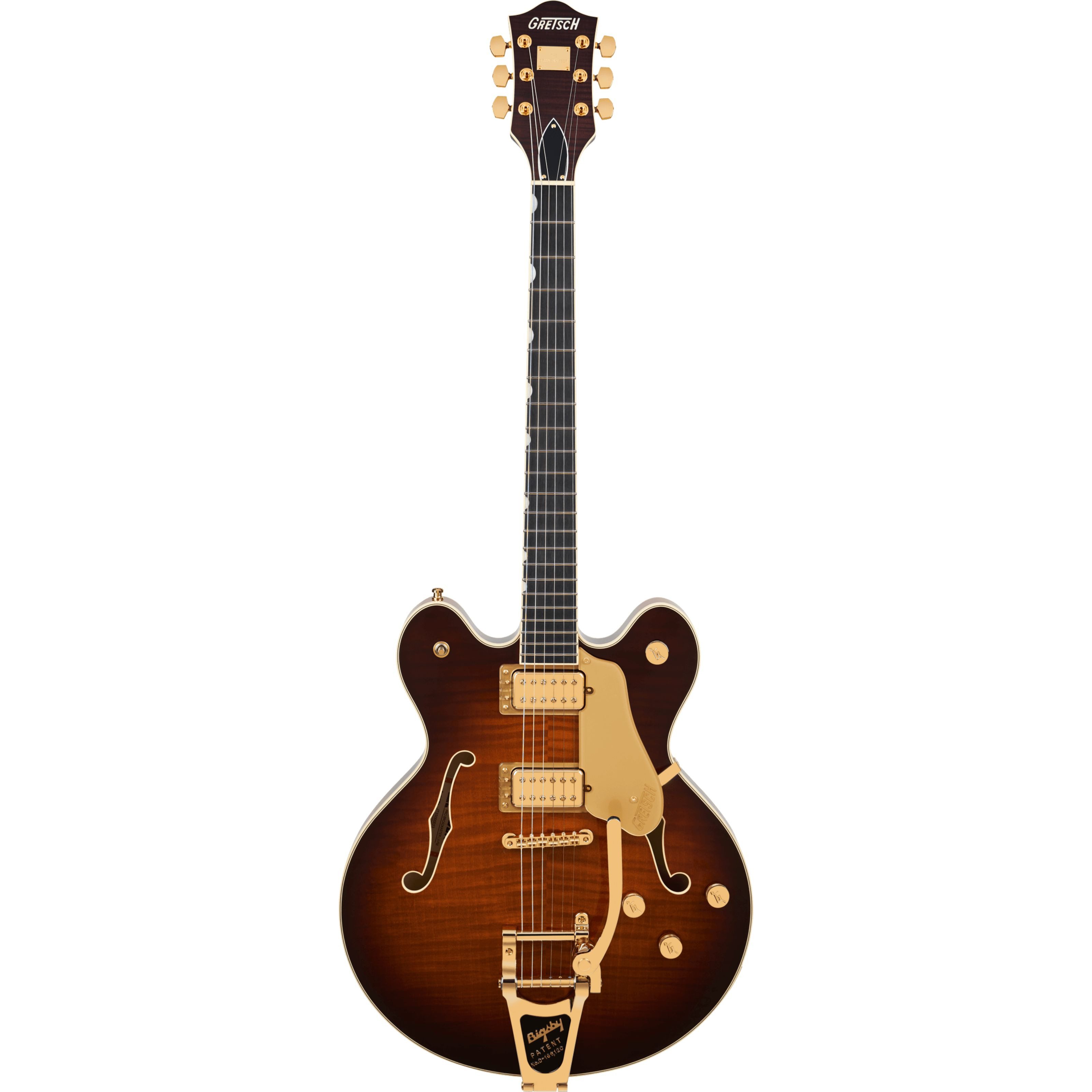 Gretsch Halbakustik-Gitarre, Halb-Akustik Gitarren, Semi Hollow-Modelle, Broadkaster LX Figured Center Block with String-Thru Bigsby GHW
