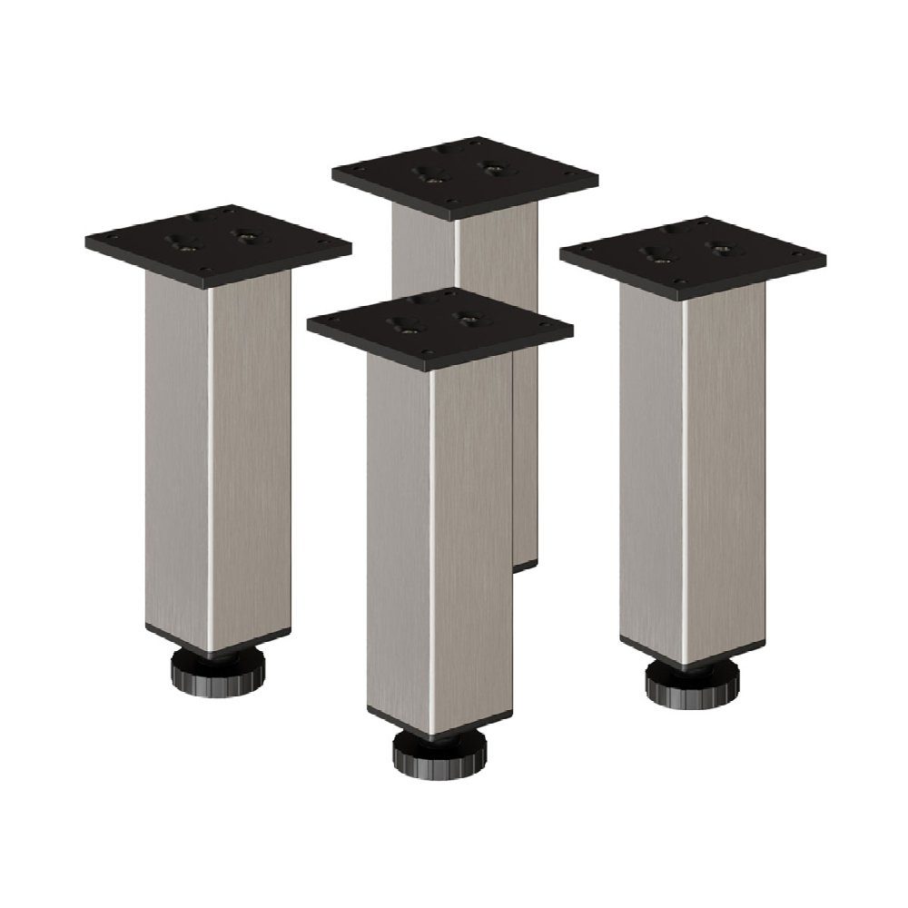 sossai® Мебельfuß Höhenverstellbare Aluminium Мебельfüße in Edelstahl Optik, (4-St)