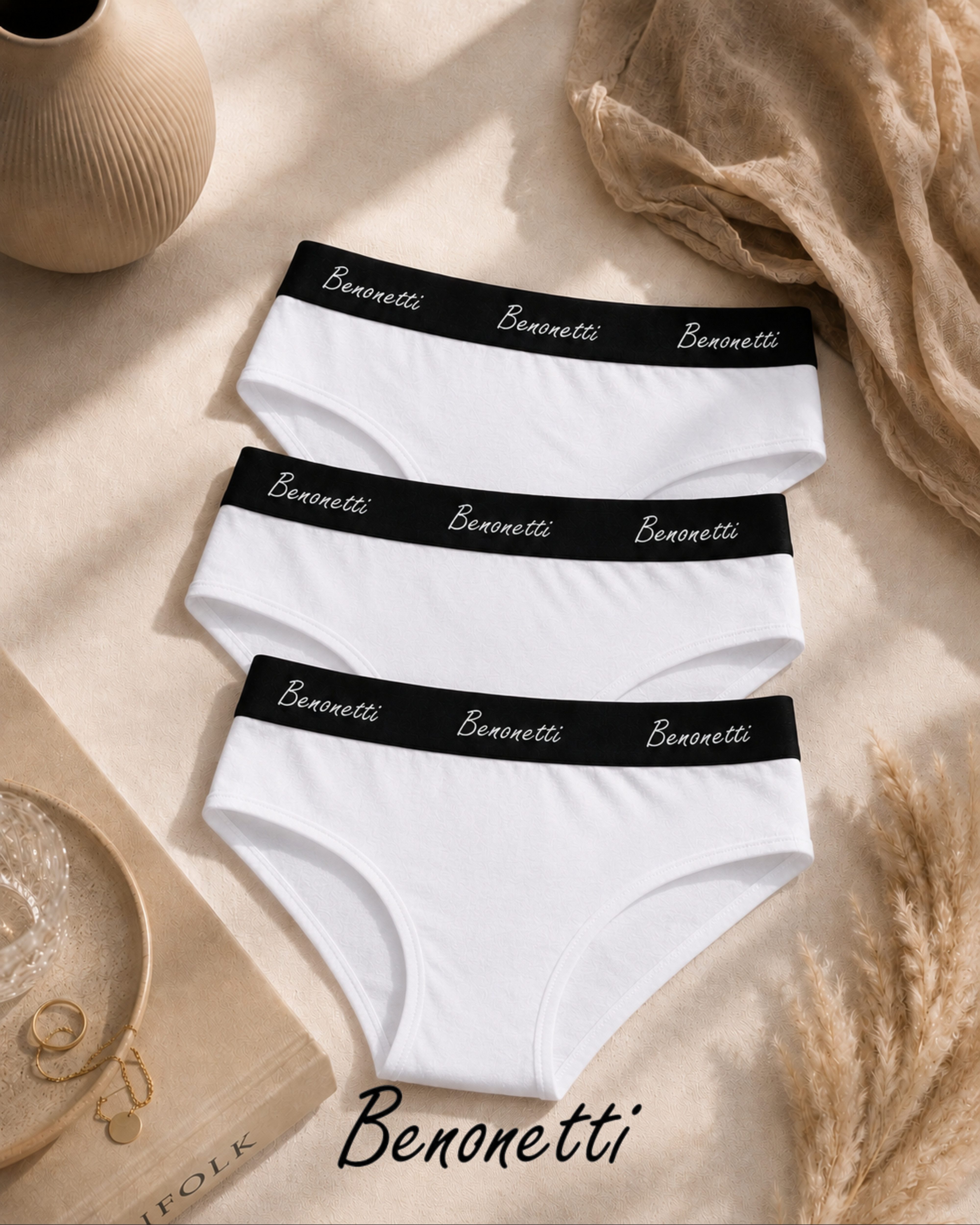 Slip Damen 3er Pack aus Baumwolle und bequemer Passform