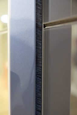 freiraum Schwebetürenschrank Escape (BxH: 300x216 cm) in WEISS + GLAS WEISS mit 4 Türen und 3 Einlegeböden