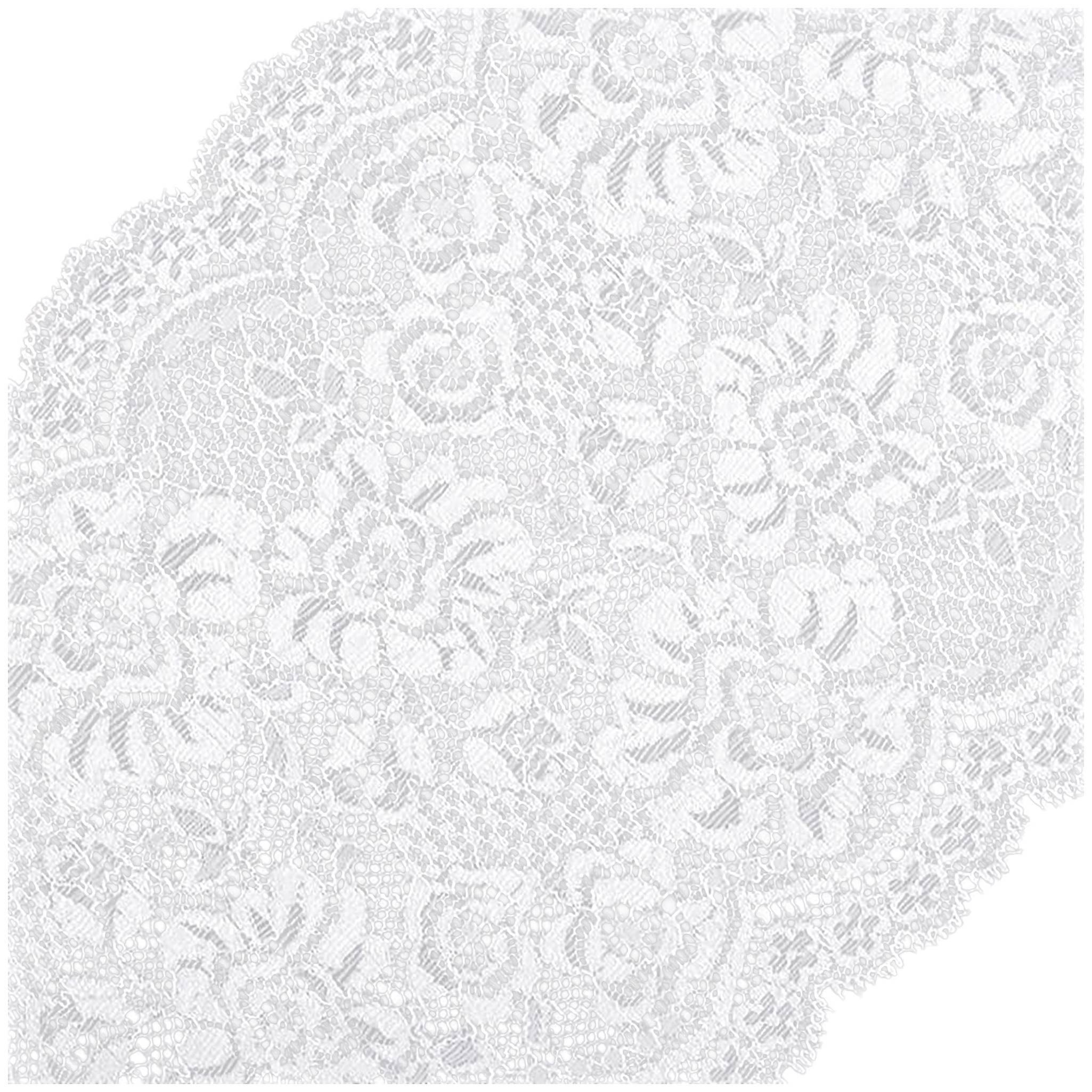 maDDma Spitzenband Elastische Spitze Blumenmotiv ab 0,5mx18cm Spitzenborte Dessousspitze, weiß