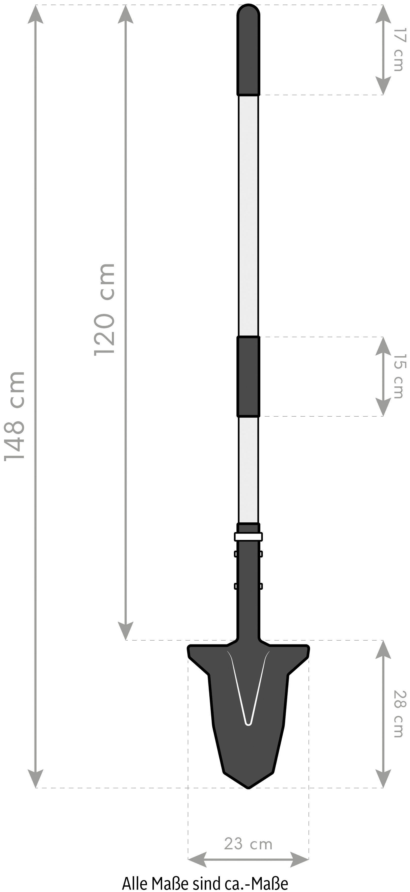 Spear Head aus verarbeitetem Stahl Spear Schaufelblatt cm, 148 Spade hochwertig XXL, Head Spaten