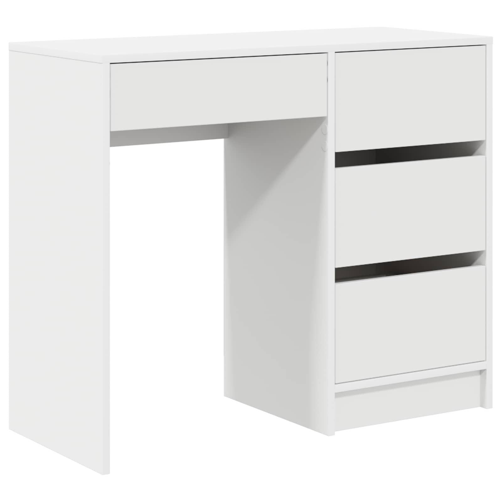 vidaXL Schreibtisch mit Speicher Weiß 90 x 37,5 x 75 cm Holzwerkstoff (1-St)