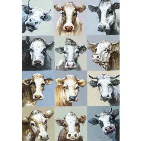 LC Home Ölbild Ölbild Kühe im Quadrat 130x90 cm