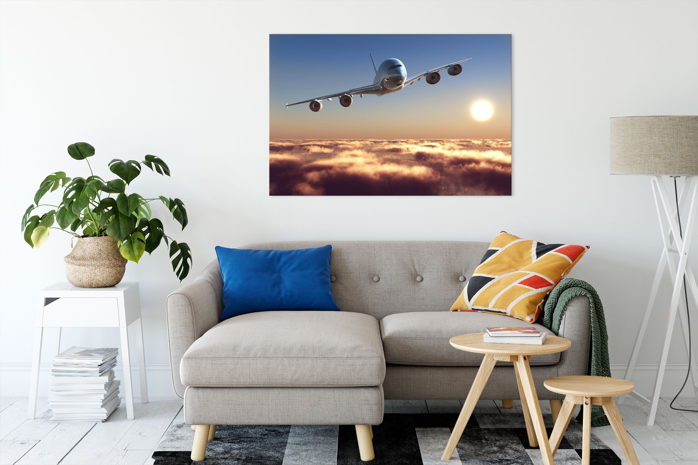 Pixxprint Leinwandbild Flugzeug, Flugzeug (1 St), günstig online kaufen