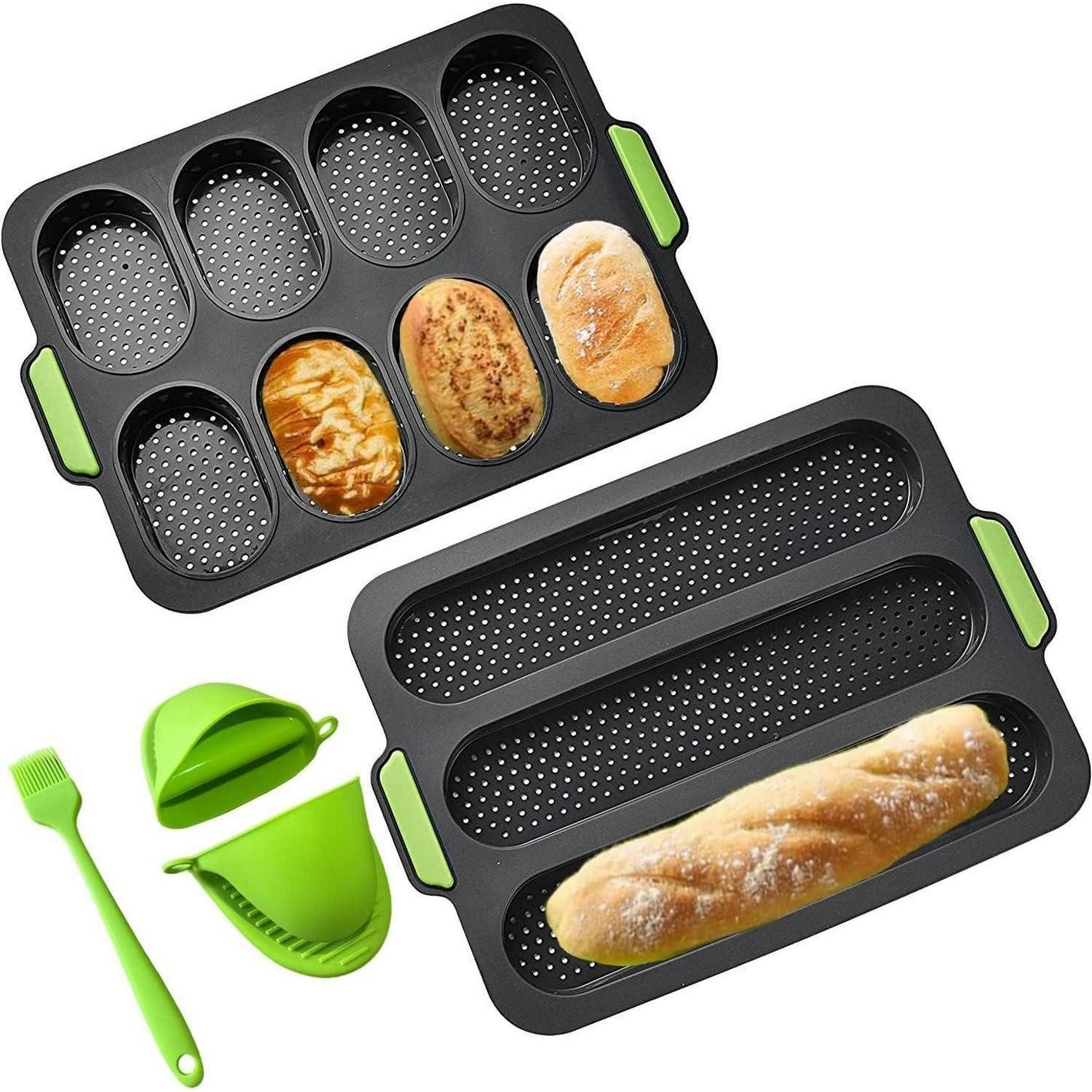LuxusKollektion Brotbackform Backform Baguette Backblech Brötchen Brotbackformen Isolationshandclip, (1-tlg)