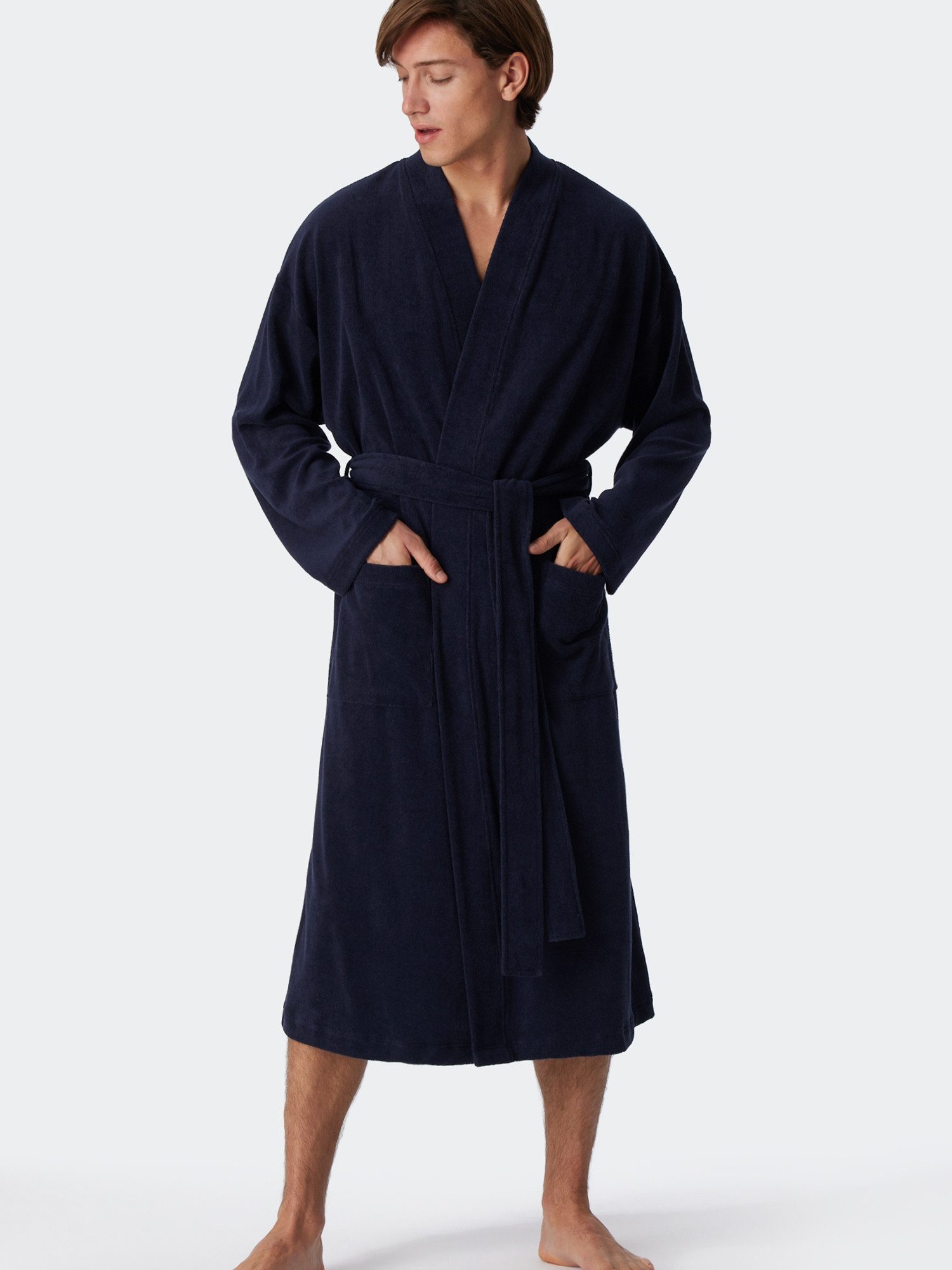 Schiesser Bademantel Feather Terry, Bade-mantel sauna günstig online kaufen