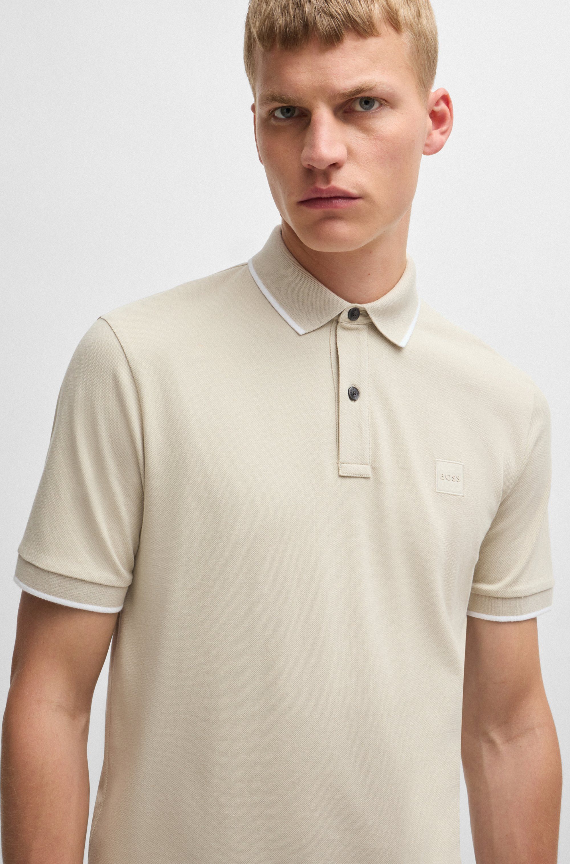 BOSS ORANGE Poloshirt Passertip mit BOSS Logo-Badge