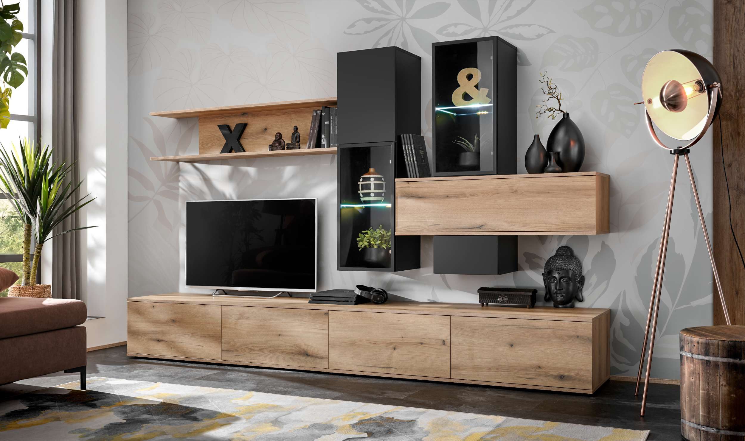 Wohnwand Boniso TV-Schrank Wohnzimmer-Set Wohnmöbel Modern Wohnzimmer 275392937608