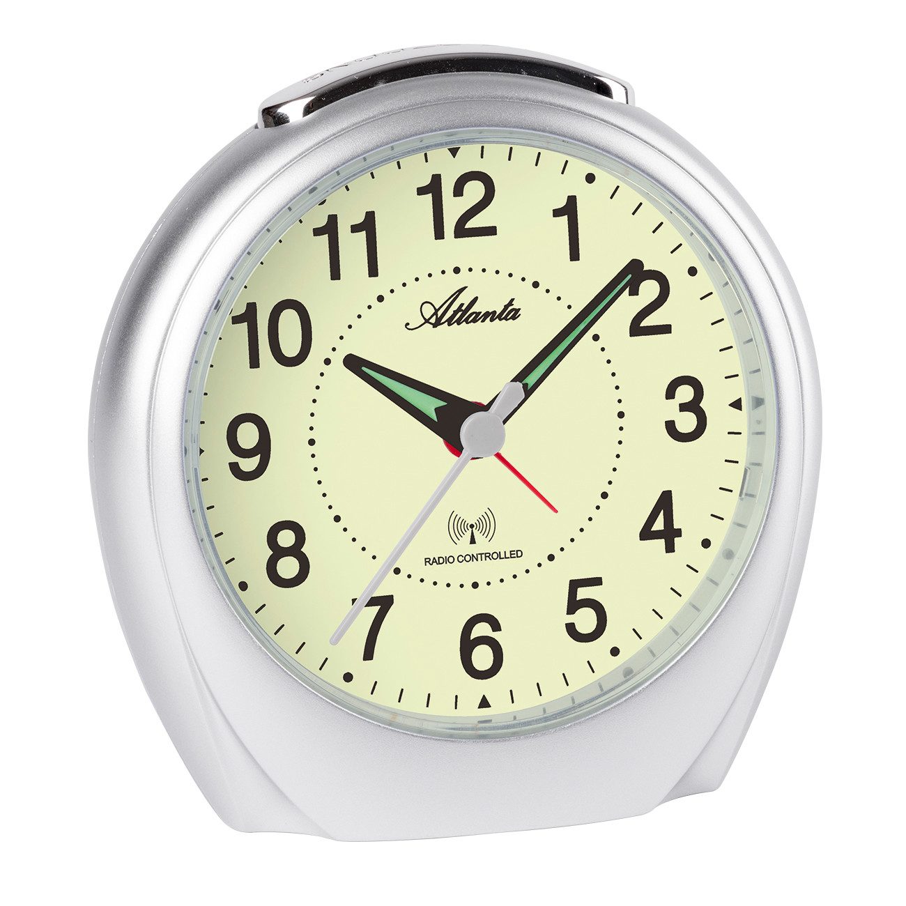 Atlanta Funkwecker Magic Time, hörbarer Sekundentick, selbstleuchtendes Leuchtzifferblatt
