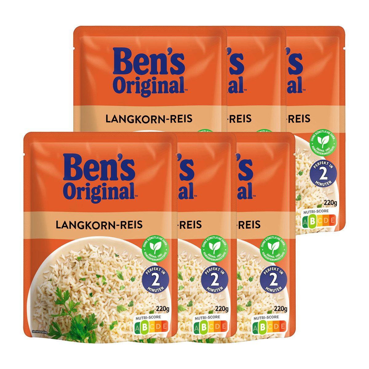 Ben's Original Reis, Bens Original Express Langkorn Reis fertig in 2 Minuten 250g 6er Pack