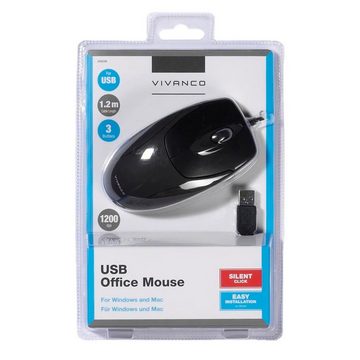 Vivanco Maus (USB Anschluss für einfache Verbindung, Für Windows® 10, 8.1, 7, 2)