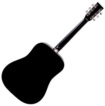 Classic Cantabile Westerngitarre Gitarrenset für Linkshänder - Dreadnought-Style, Lefthand, Inkl. Tasche, Plektren, Ersatz-Saiten und Stimmpfeife, Starter-Set, inkl. 5-teiligem Zubehörset