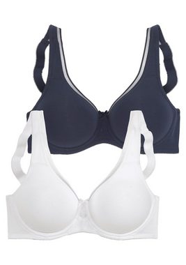 petite fleur Minimizer-BH (Packung, 2 Stück) aus Baumwolle mit nahtlosen ungefütterten Cups, Basic Dessous