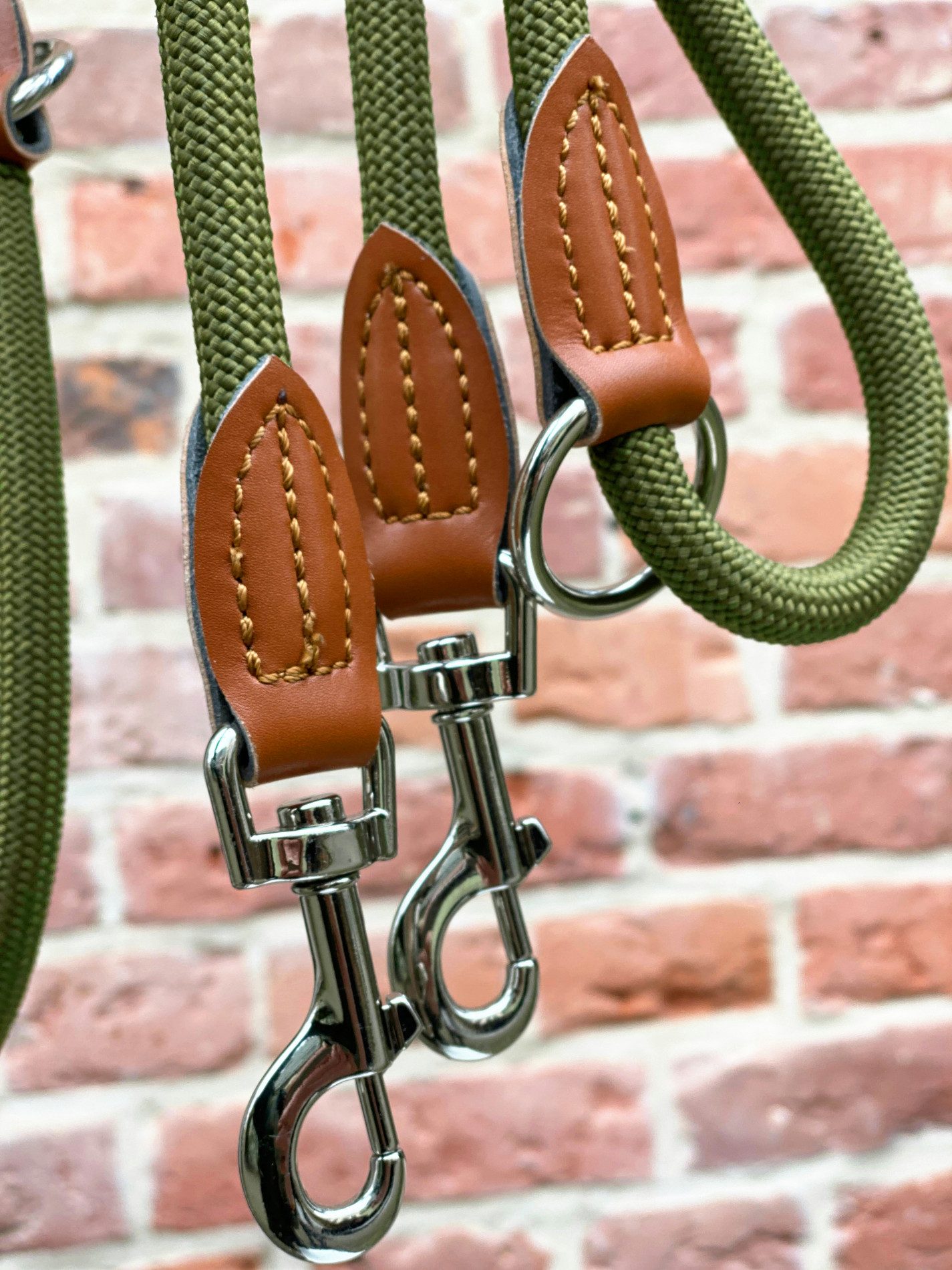 Leisegrün Hundeleine für große Hunde, 2m, 3-fach verstellbar, Nylon, Doppelleine für 2 Hunde, Führleine, Freihandleine, Kurzführer – Bild 4 von 5