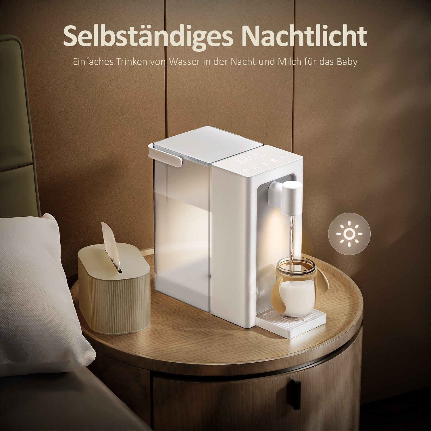 ibettertec Heißwasserspender Wasserkocher, 3 L Temperaturstufen (25-100°C), 2000 W, Wassertank abnehmbar, Touch-Bedienung,Memory-Funktion