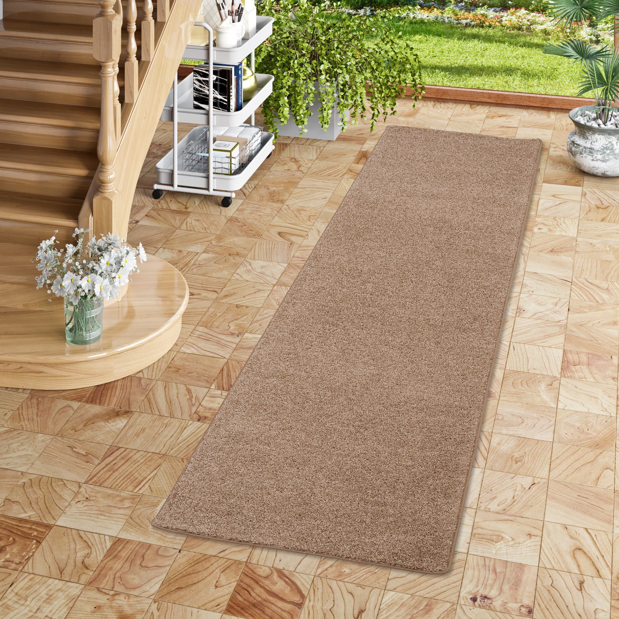 Snapstyle Veloursteppich Hochflor Velours Teppich Läufer Mona, Rechteckig, Höhe: 16 mm