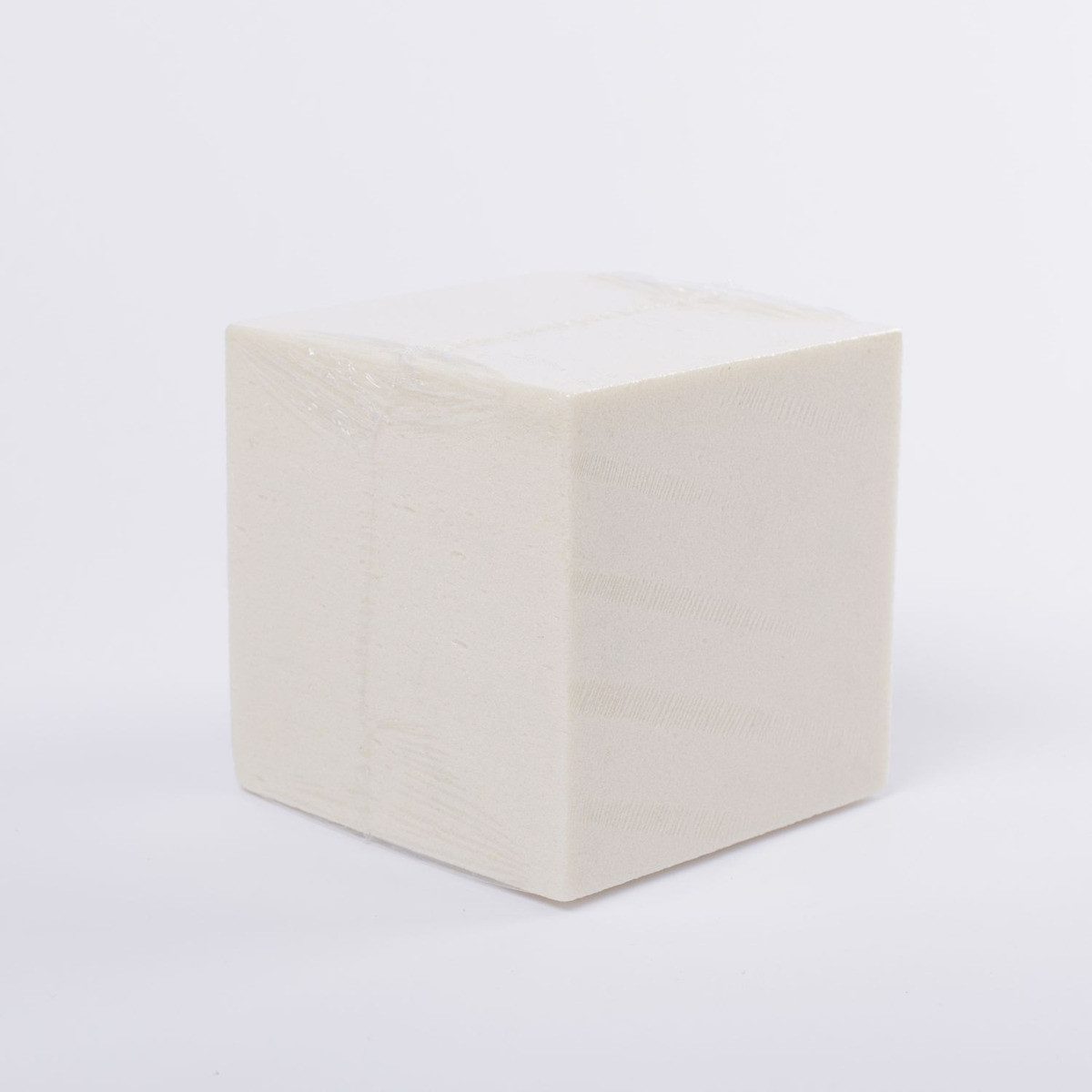 artplants Bastelmoos Steckschaumwürfel GABRIO für Kunstblumen, Creme, 12x12x12 cm
