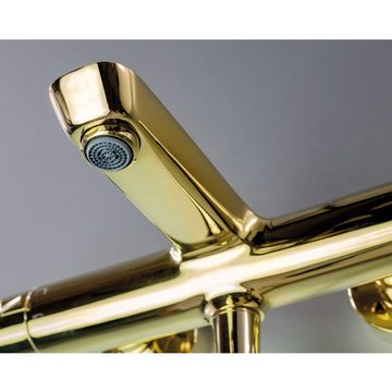Lomadox Wannenarmatur ARNIKA-30 Design Wannenmischer ohne Duschset in gold, B/H/T: 31/6/21 cm