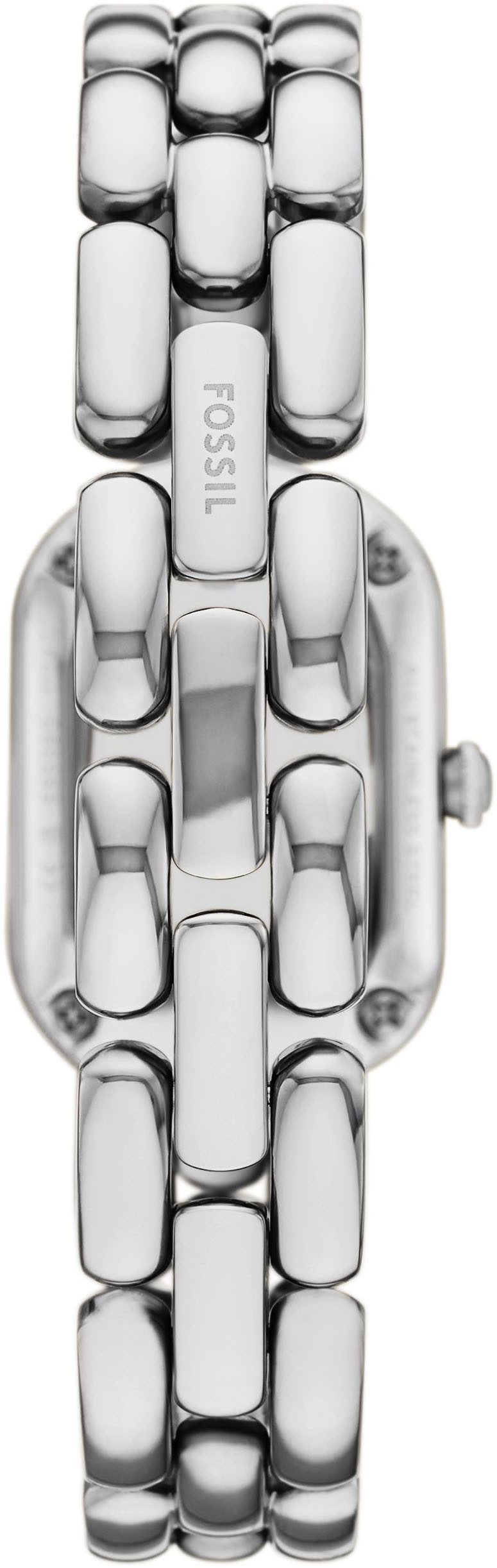 Fossil Quarzuhr SLOAN ES5381, Armbanduhr, Damenuhr, Edelstahlarmband, analog, Glasstein