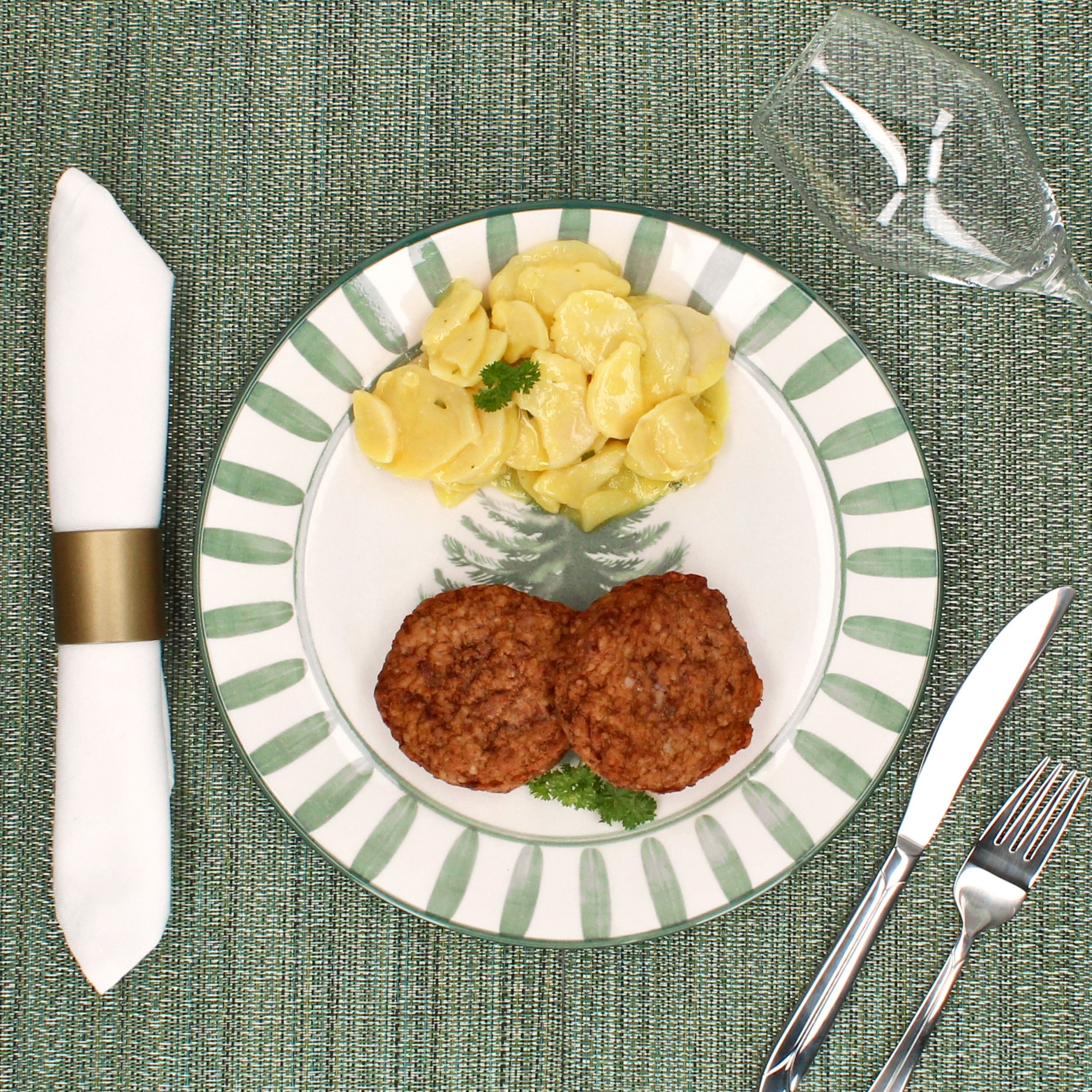 MamboCat Speiseteller 6x Wald grün Speiseteller Steingut 6 Personen Essteller Weihnachten, Weihnachtsgeschirr, Winter, Weihnachtsset, Geschirr