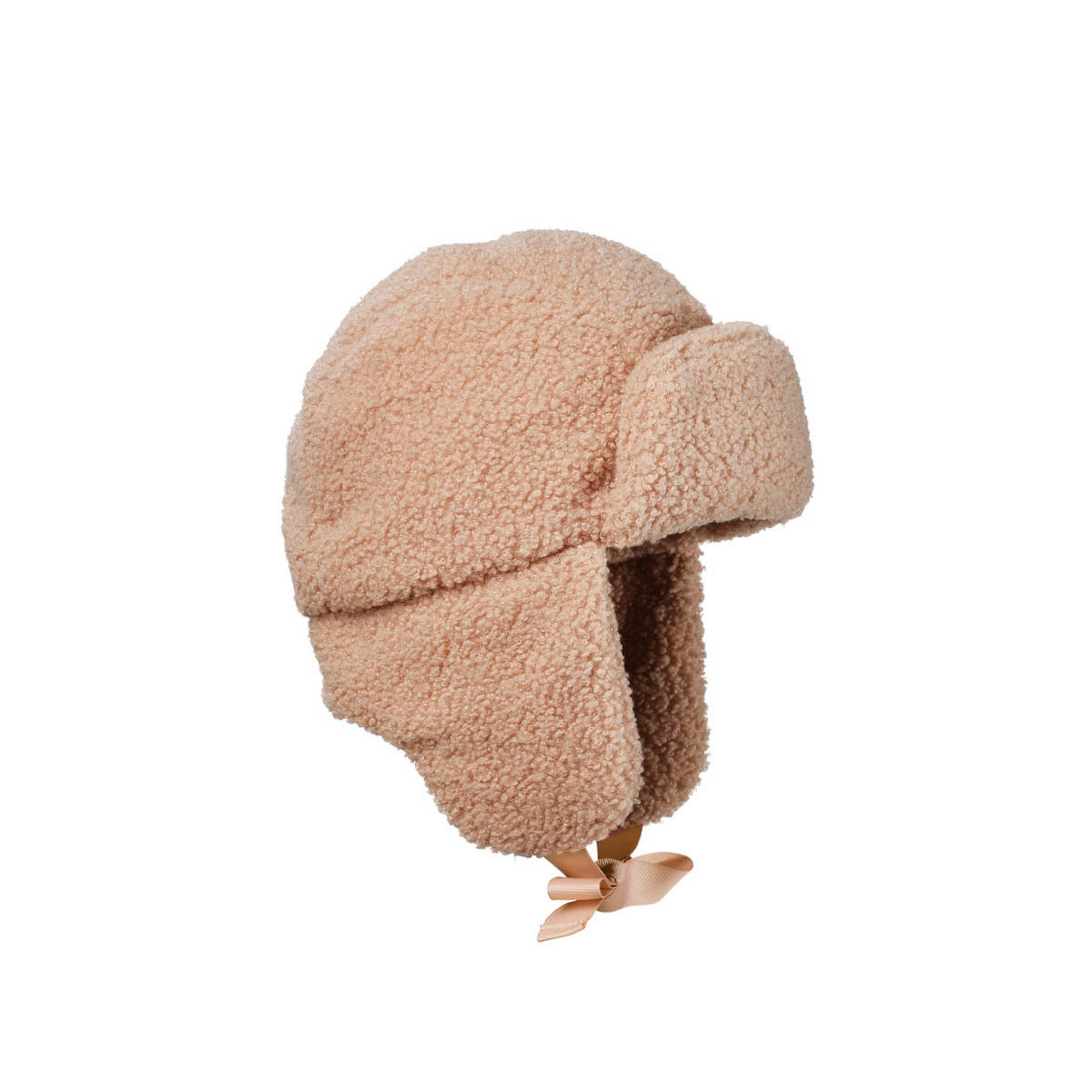 Elodie Ohrenmütze Elodie Details – Winter Babymütze gefüttert -Pink Bouclé, Kopf 50-53cm (1-St)
