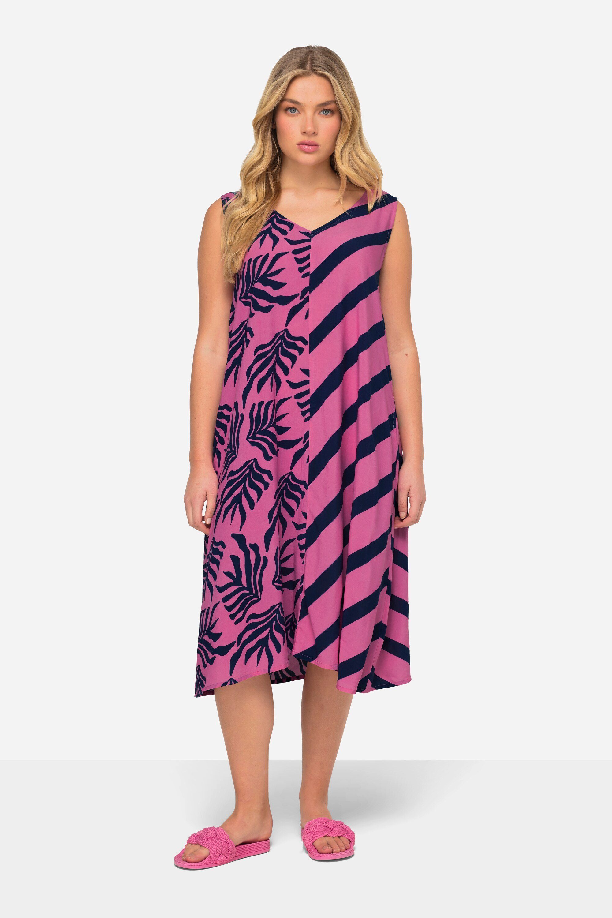 Laurasøn Jerseykleid Kleid A-Line Print-Mix V-Ausschnitt günstig online kaufen