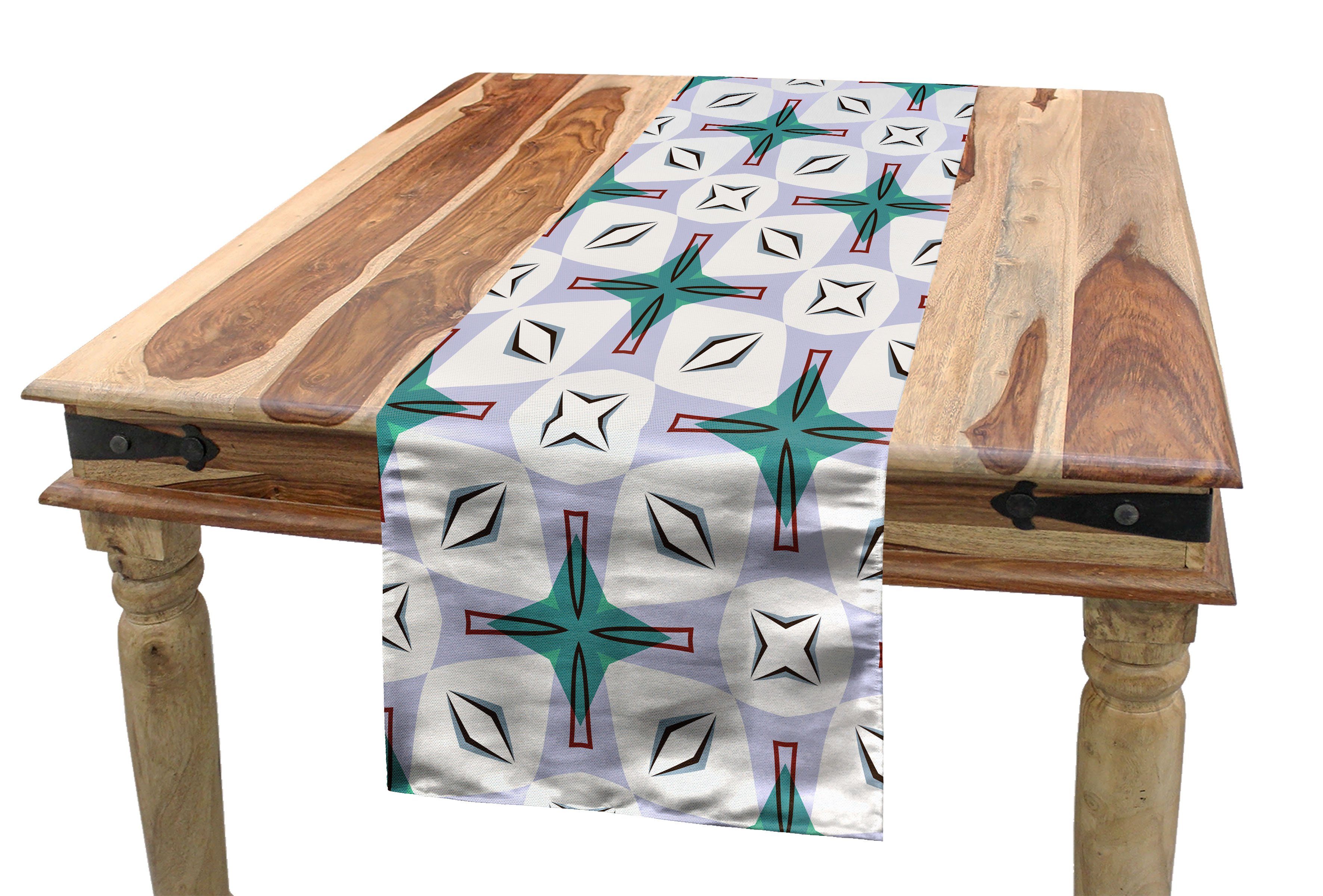 Dekorativer Tischläufer, Modern geometrische abstrakte Abakuhaus Rechteckiger Tischläufer Esszimmer Küche