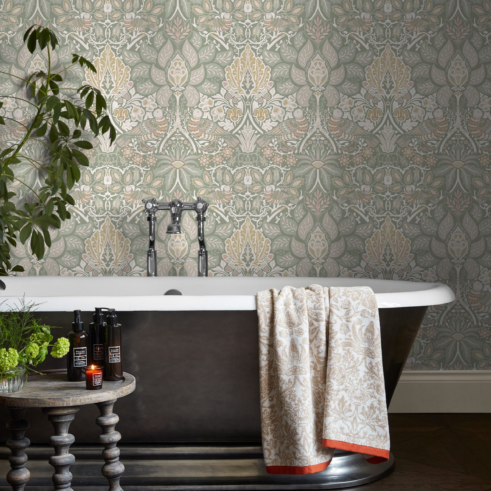 WILLIAM MORRIS AT HOME Vliestapete Dove & Rose Spring Garden, glatt, Motiv, (1 St), Design Tapeten
