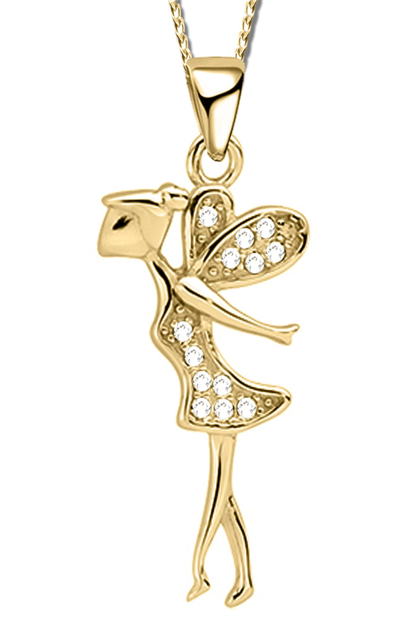 Limana Kette mit Anhänger Kinder Mädchen 925 Silber Engel Fee Kinderkette Kinderschmuck, Kinderkette Engelkette Kinderschmuck Schutzengel