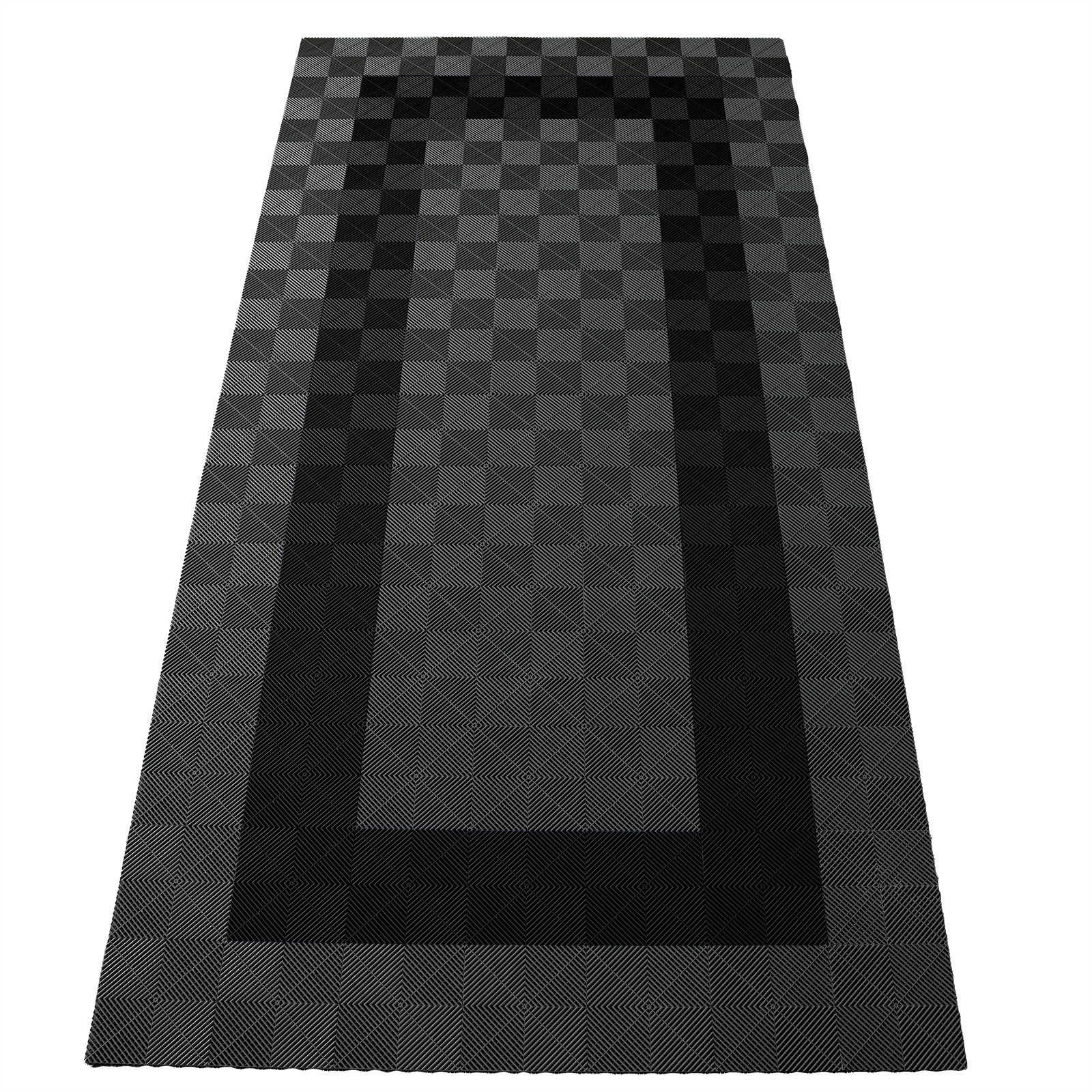 Tenzo-R Bodenfliese Performance Garagenboden Floor 2,8mx5,6m Grau Schwarz Set3, grau/schwarz