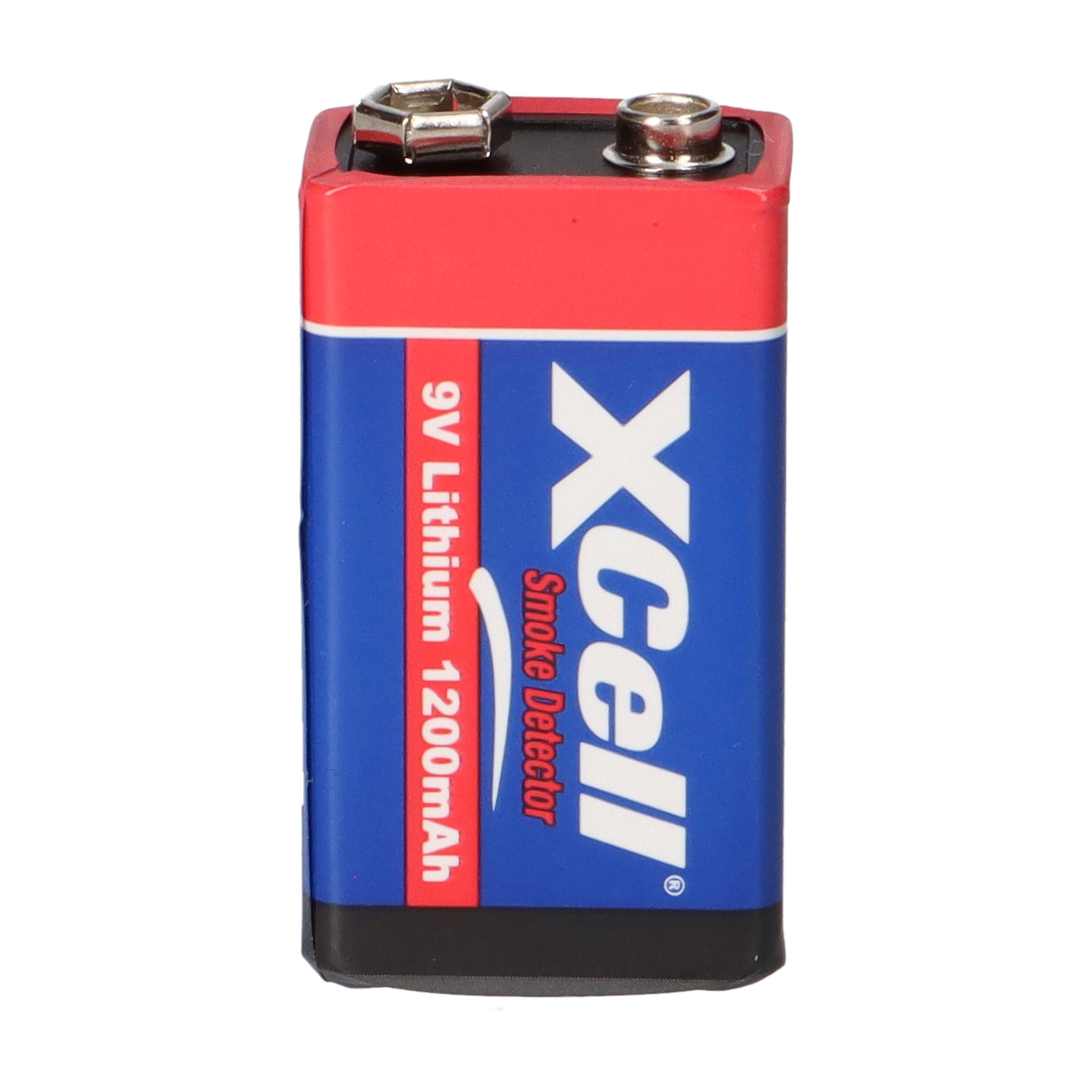 XCell 4x XCell Lithium 9V Rauchmelder Batterien für Block / Hochleistungs- Batterie