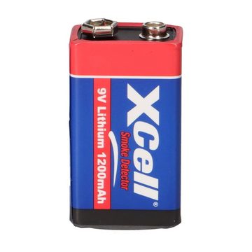 XCell 10x Rauchmelder 9V Lithium Batterien für Feuermelder 9V Block Batterie Batterie