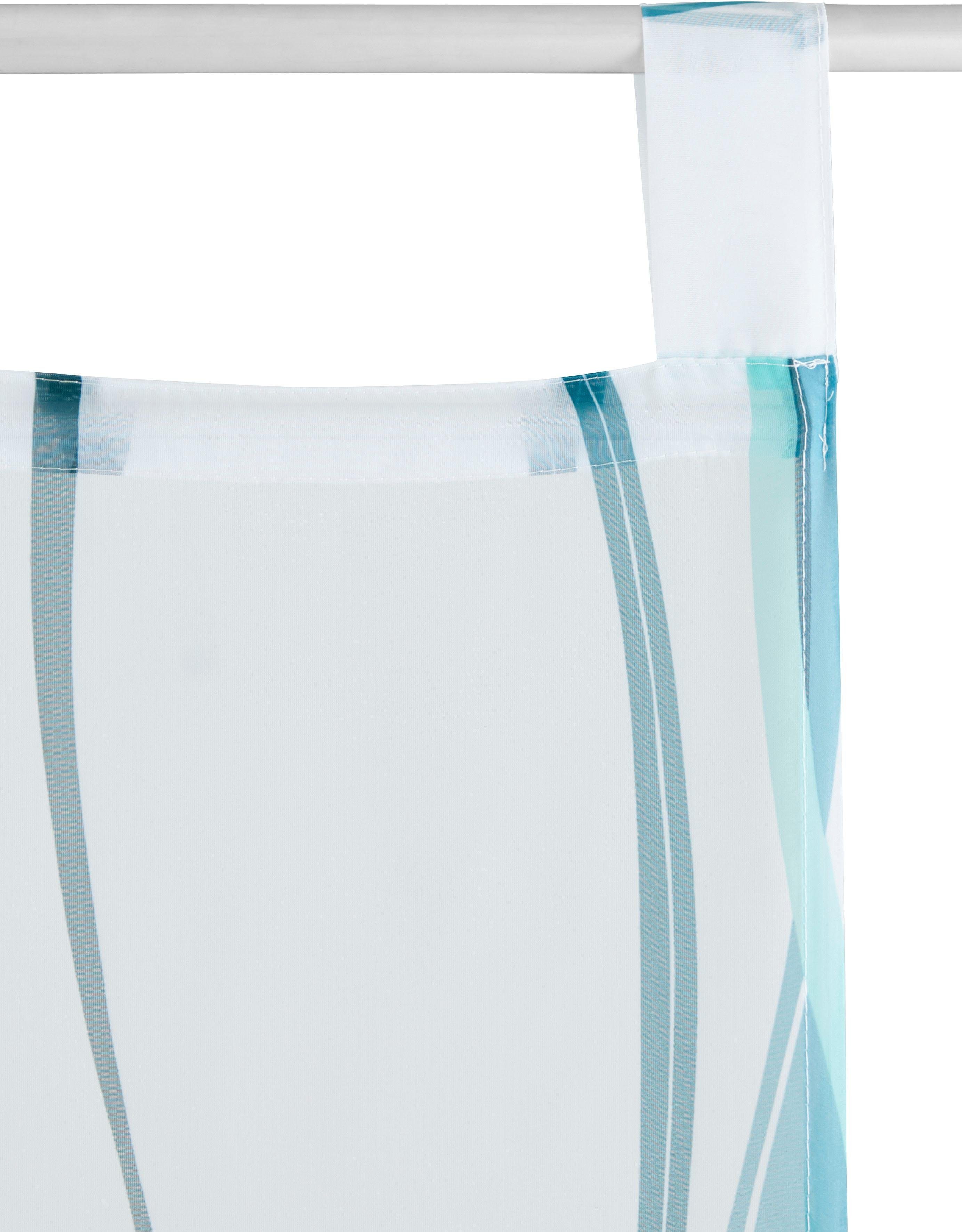 OTTO home Schiebegardine Dimona (2 St), Schlaufen, transparent, Voile, 2er-Set, Fertiggardine, inkl. Beschwerungsstange, Wellen
