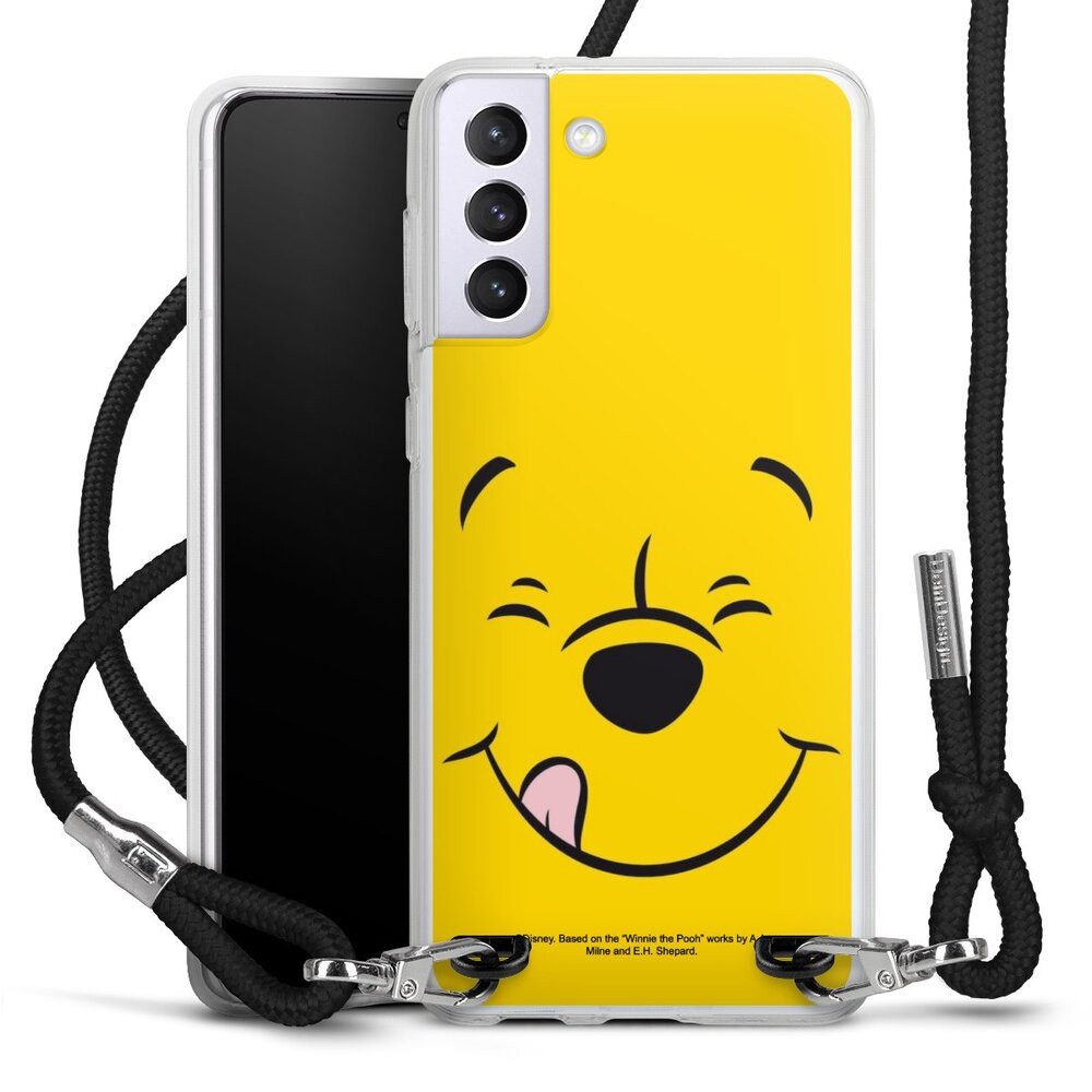 DeinDesign Handyhülle Winnie Puuh Offizielles Lizenzprodukt Disney Puuh Closeup, Samsung Galaxy S21+ 5G Handykette Hülle mit Band Case zum Umhängen