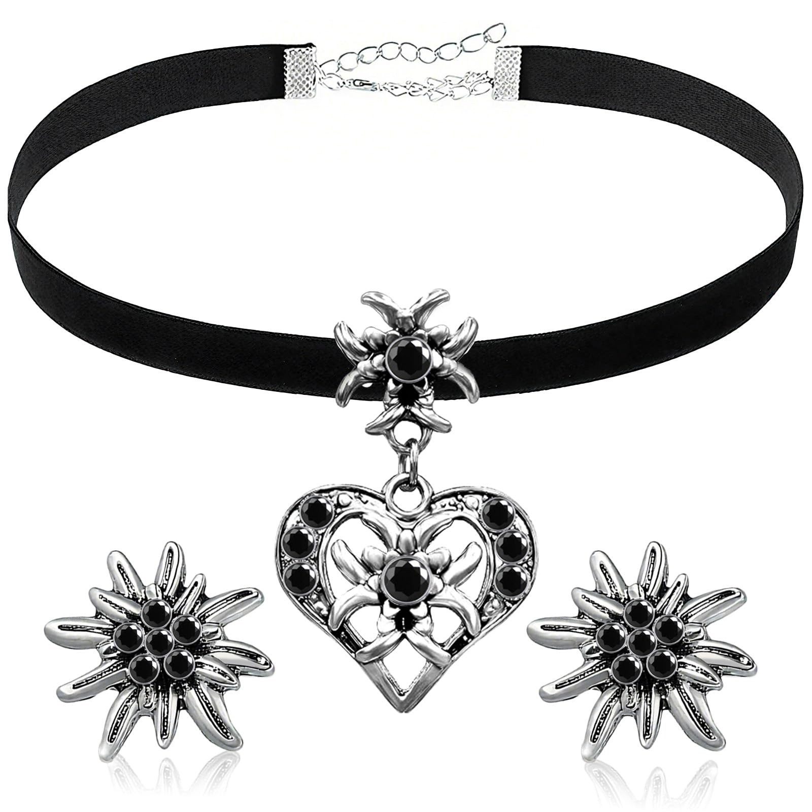 Coonoor Schmuckset Damen Oktoberfest Schmuckset, Edelweiß Anhänger mit Ohrr günstig online kaufen