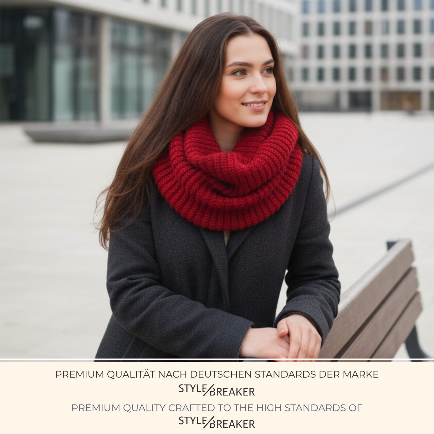 styleBREAKER Strickschal Unifarbener Feinstrick Loop, (1-St)