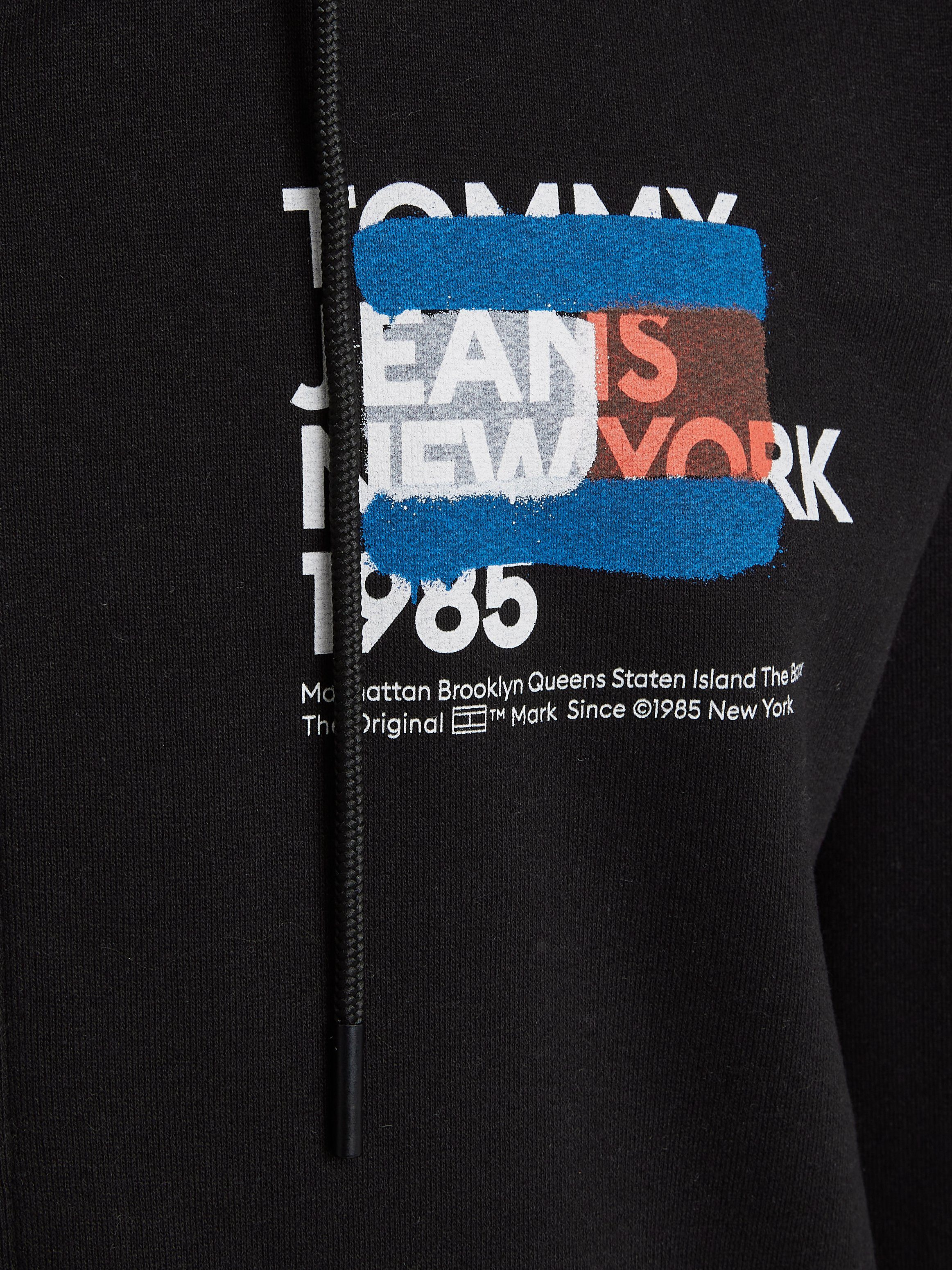 Tommy Jeans Sweatjacke TJM REG TRU mit beidseitig modischem bedruckt Black Print ZIP GRAFFITI