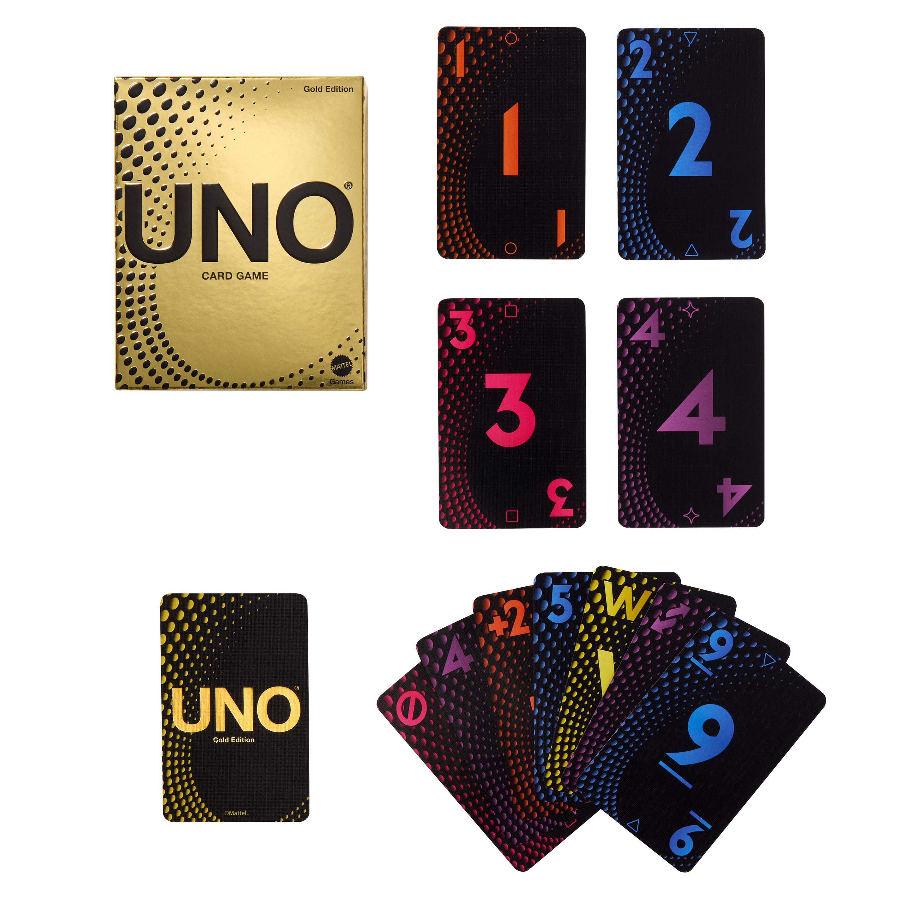 Mattel games Spiel UNO, Gold-Edition, Familienspiel