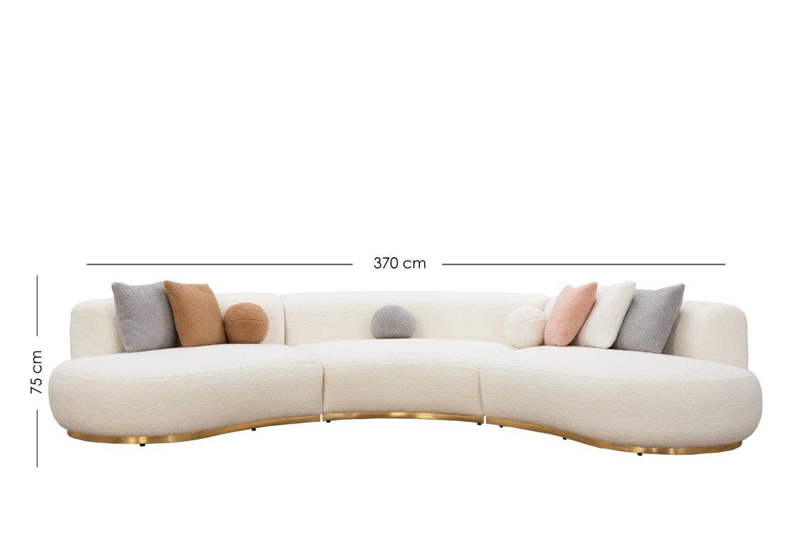 JVmoebel Sofa, Wohnlandschaft Couch xxl Sofa Big Couchen Ovale Eckgarnitur Stoffsofa