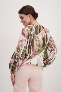Monari Klassische Bluse Palmen Bluse mit Gummizug