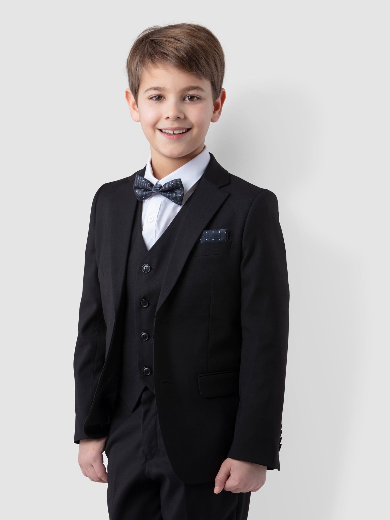 SANDER STELLAN Kinderanzug Kommunionanzug mit Fliege, 6-teilig, schwarz festlich, elegant