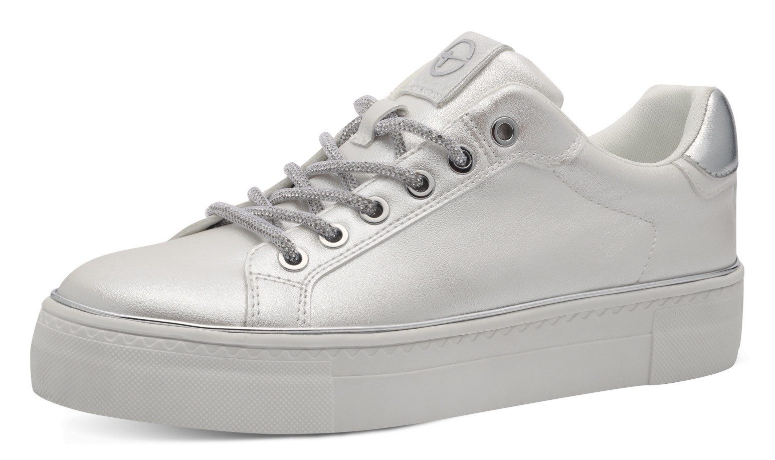Tamaris Plateausneaker, Freizeitschuh, Halbschuh, Schnürschuh, Kontrastbesa günstig online kaufen