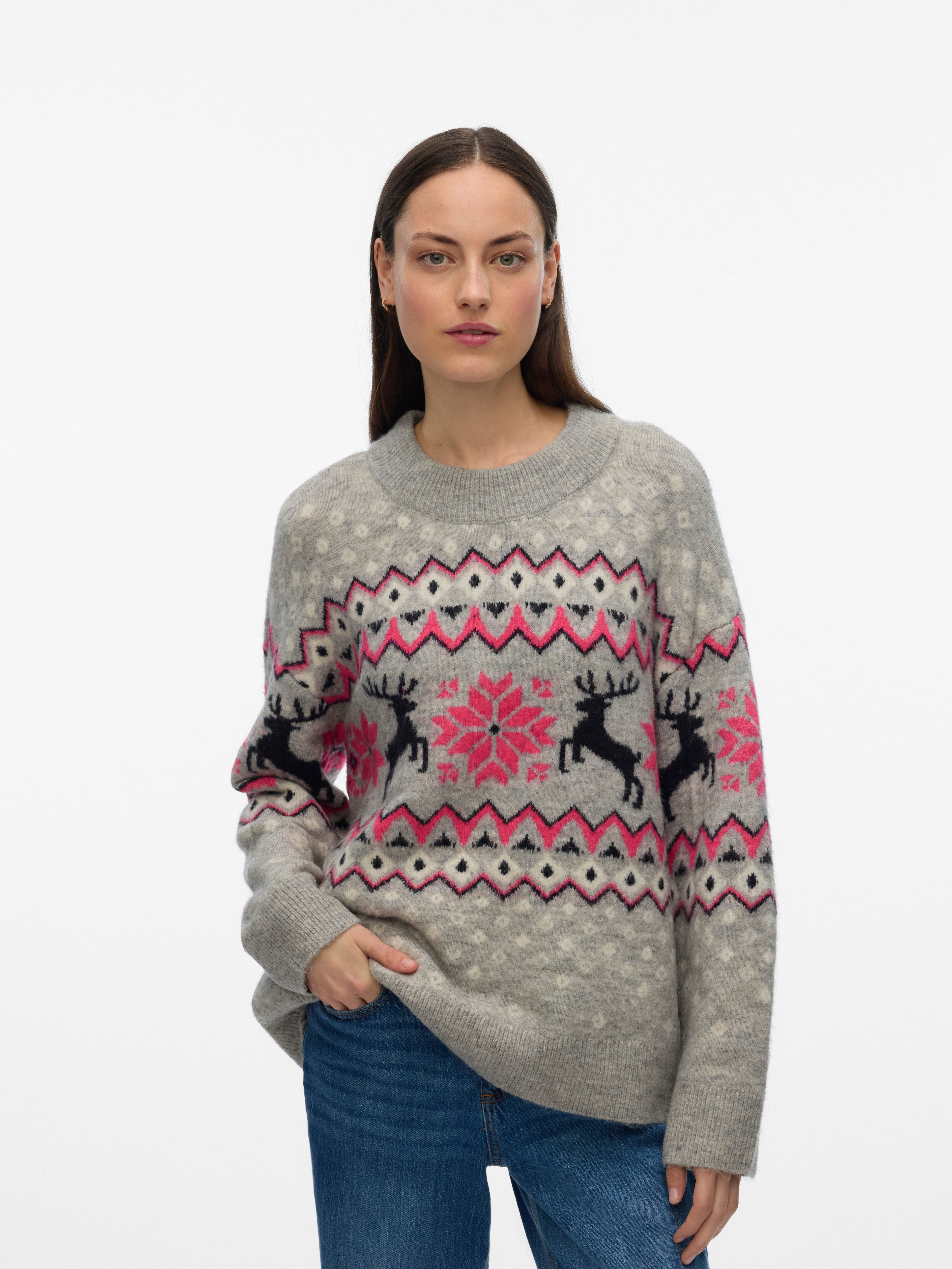 Vero Moda Weihnachtspullover VMSANTANORDIC LS O-NECK günstig online kaufen