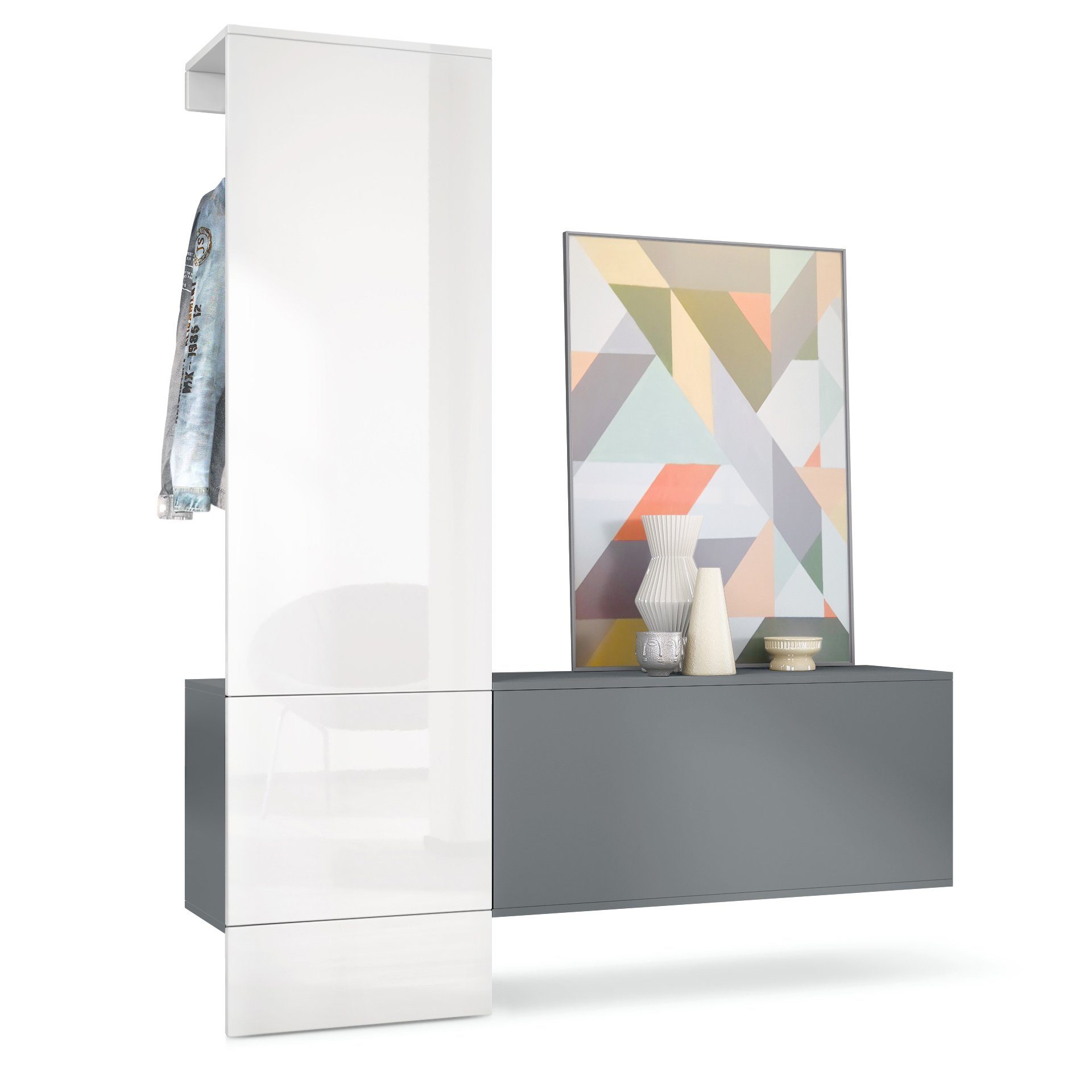 Vladon Garderoben-Set Carlton Set 4, (Wandgarderobe bestehend aus, 1 Paneel günstig online kaufen
