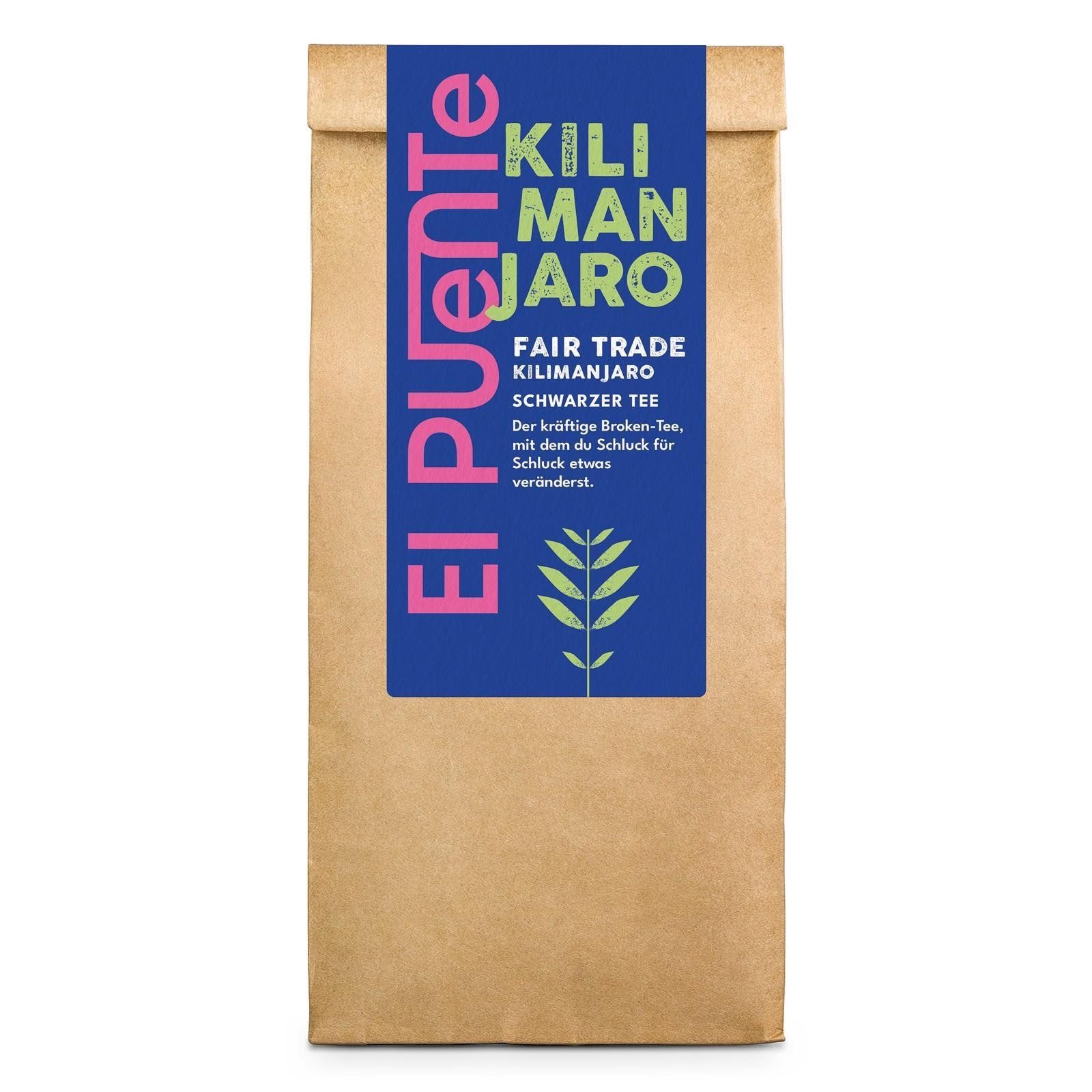 El Puente Tee Kilimanjaro-Tee - Schwarztee lose, Fair Trade, Vegan, Glutenfrei, Handmade
